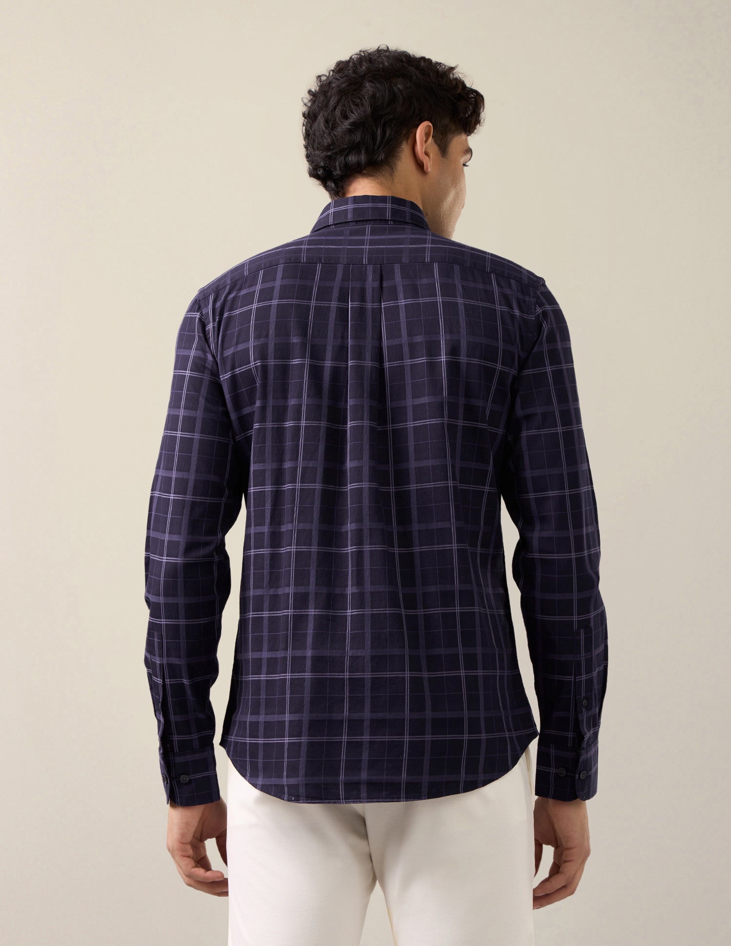 Grid Tattersall Checked Tailored Fit Shirt Purple - U.S. Polo Assn. India | Large