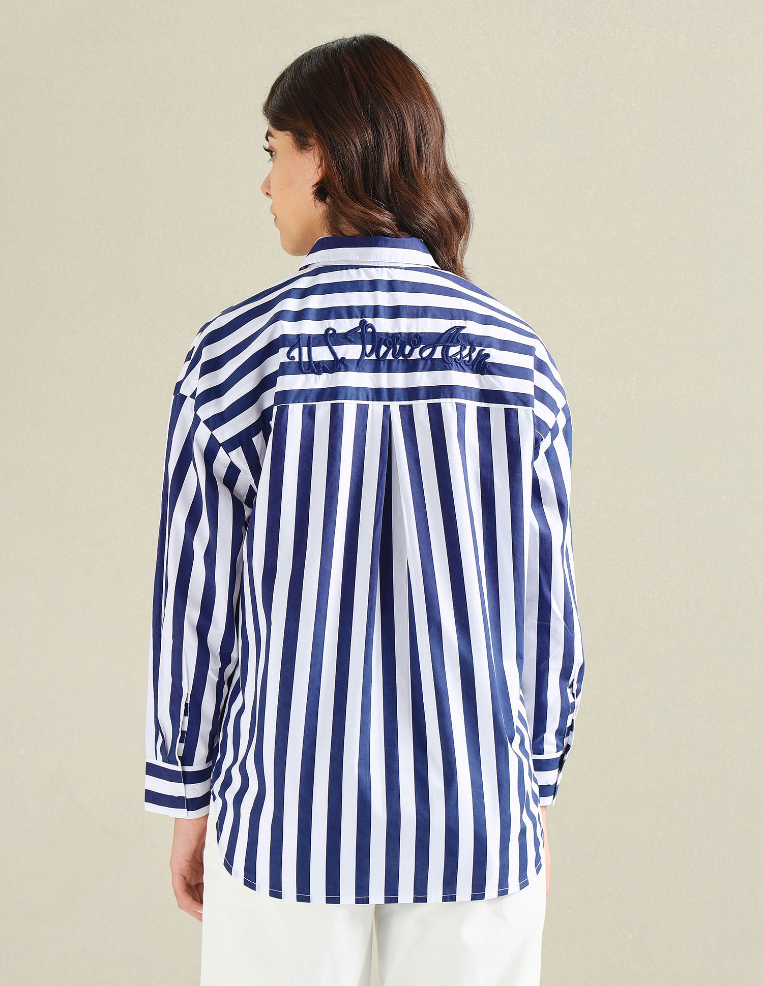 Rear Logo Multi Stripe Shirt Blue - U.S. Polo Assn. India | Large