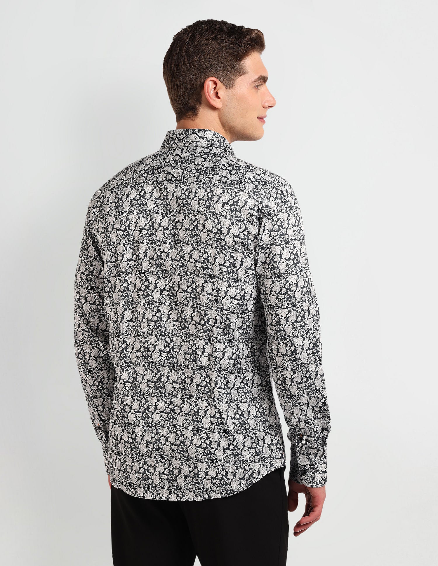 Floral Print Slim Fit Shirt Navy - U.S. POLO ASSN. | Large