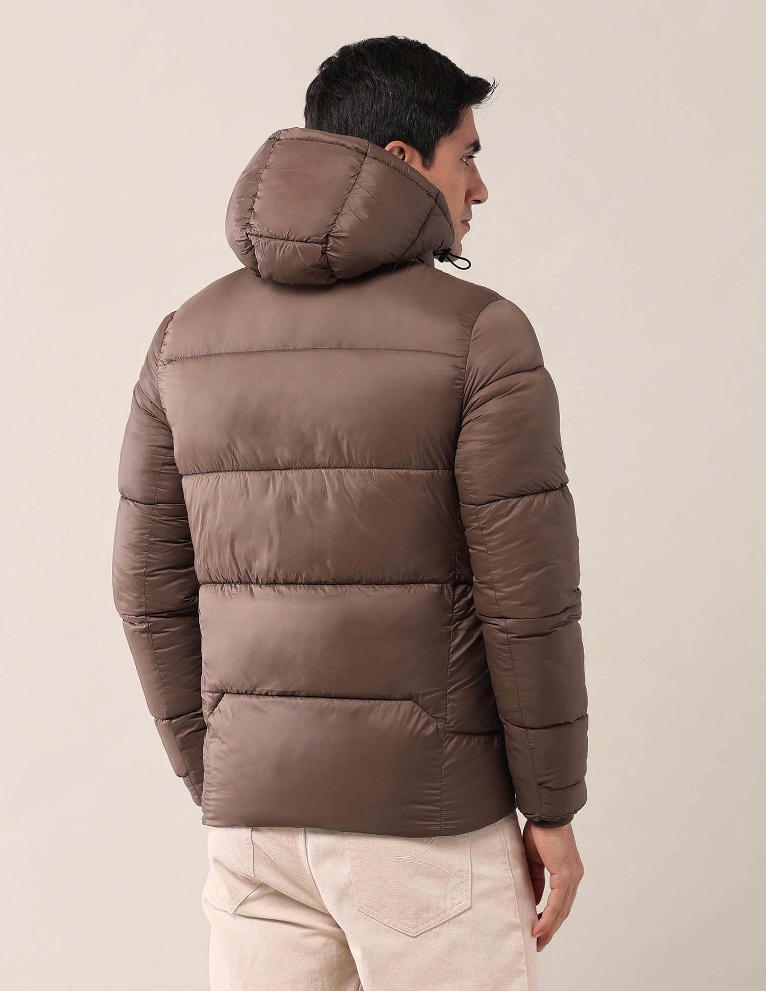 Solid Regular Fit Puffer Jacket Brown - U.S. POLO ASSN. | Large