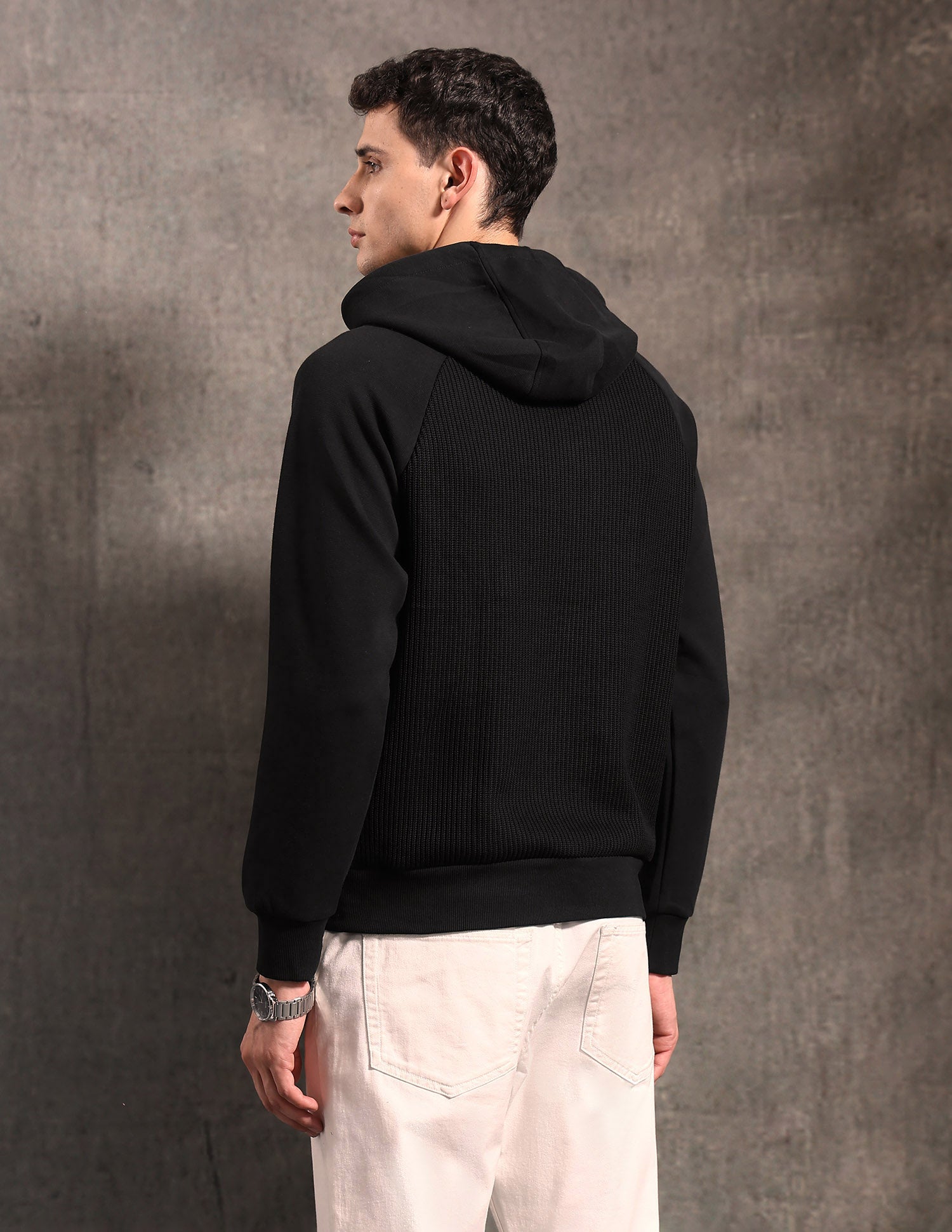 Textured Black & Gold Regular Fit Sweatshirt Black - U.S. POLO ASSN. | Large