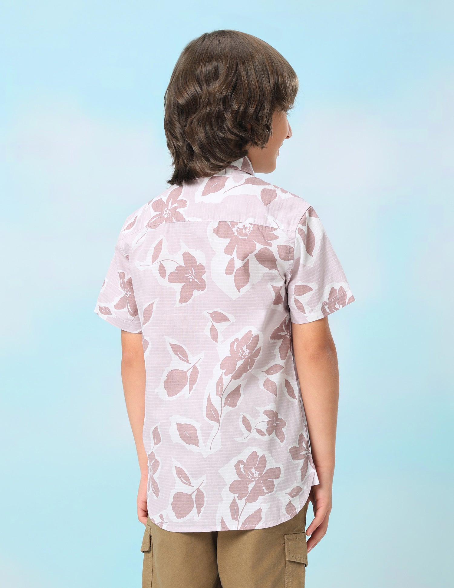 Floral Printed Regular Fit Shirt Peach - U.S. Polo Assn. India | Large