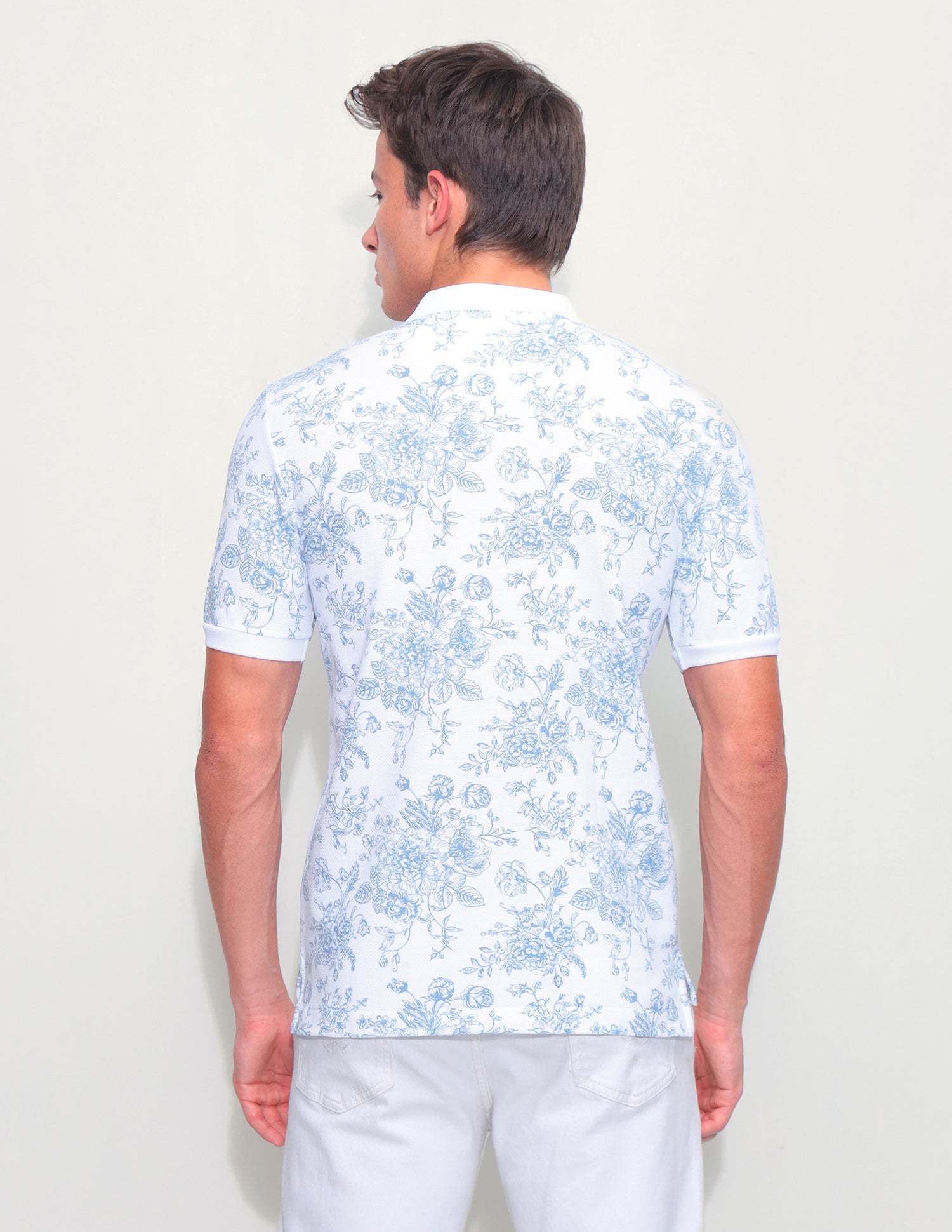 Floral Printed Slim Fit Polo Shirt Blue - U.S. Polo Assn. India | Large