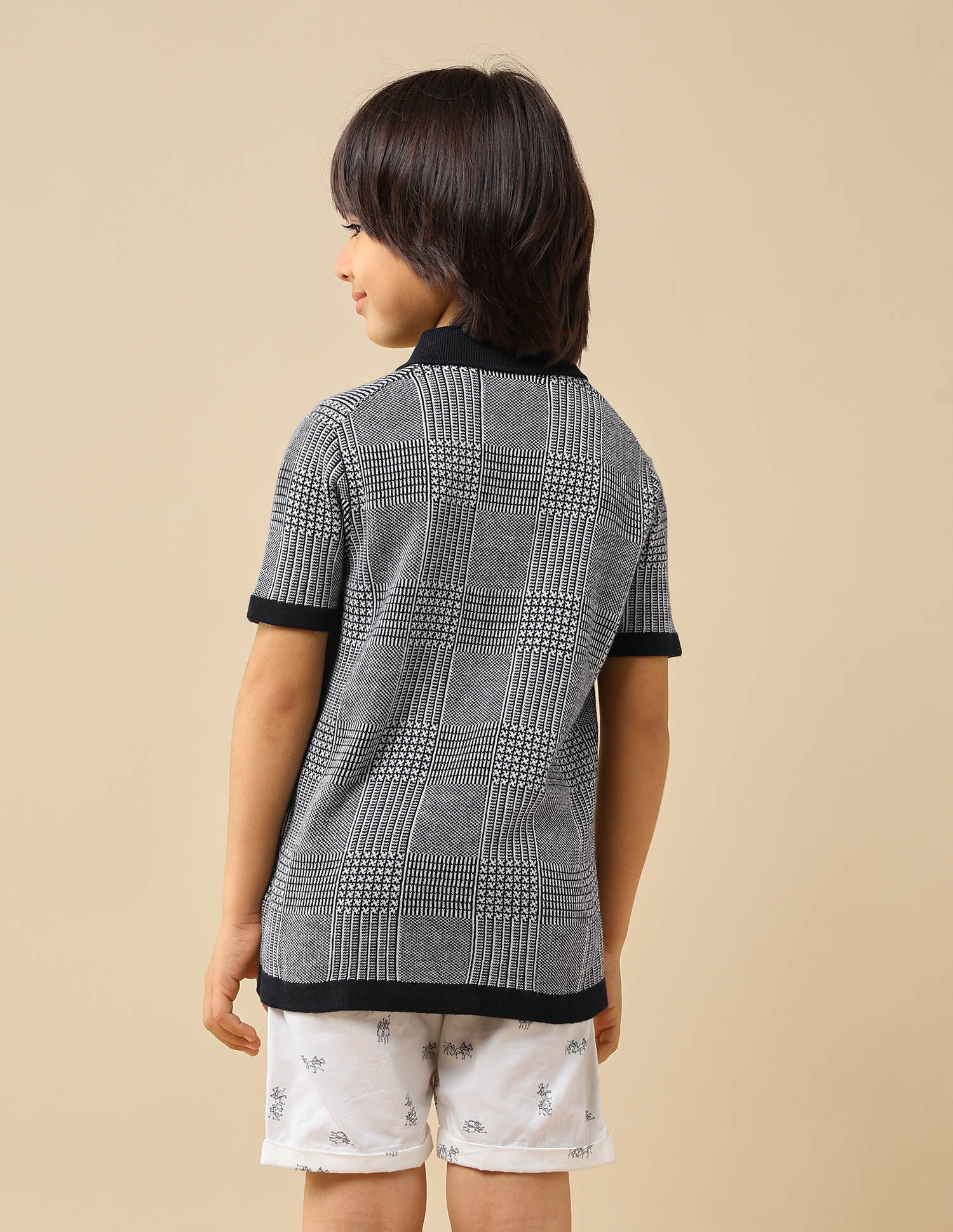 Boys Textured Regular Fit Polo Shirt Navy - U.S. POLO ASSN. | Large