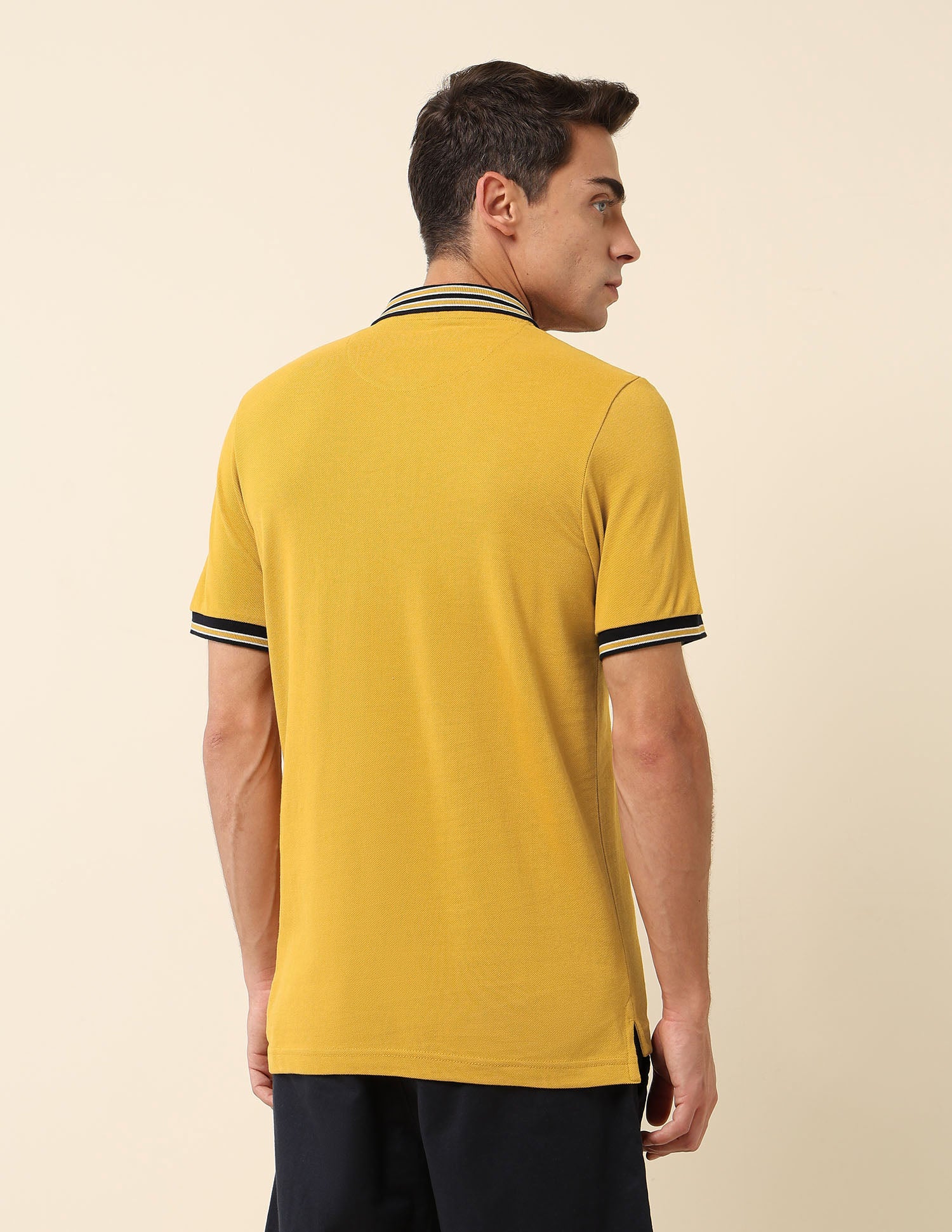 Pure Cotton Slim Fit Polo Shirt Yellow - U.S. Polo Assn. India | Large