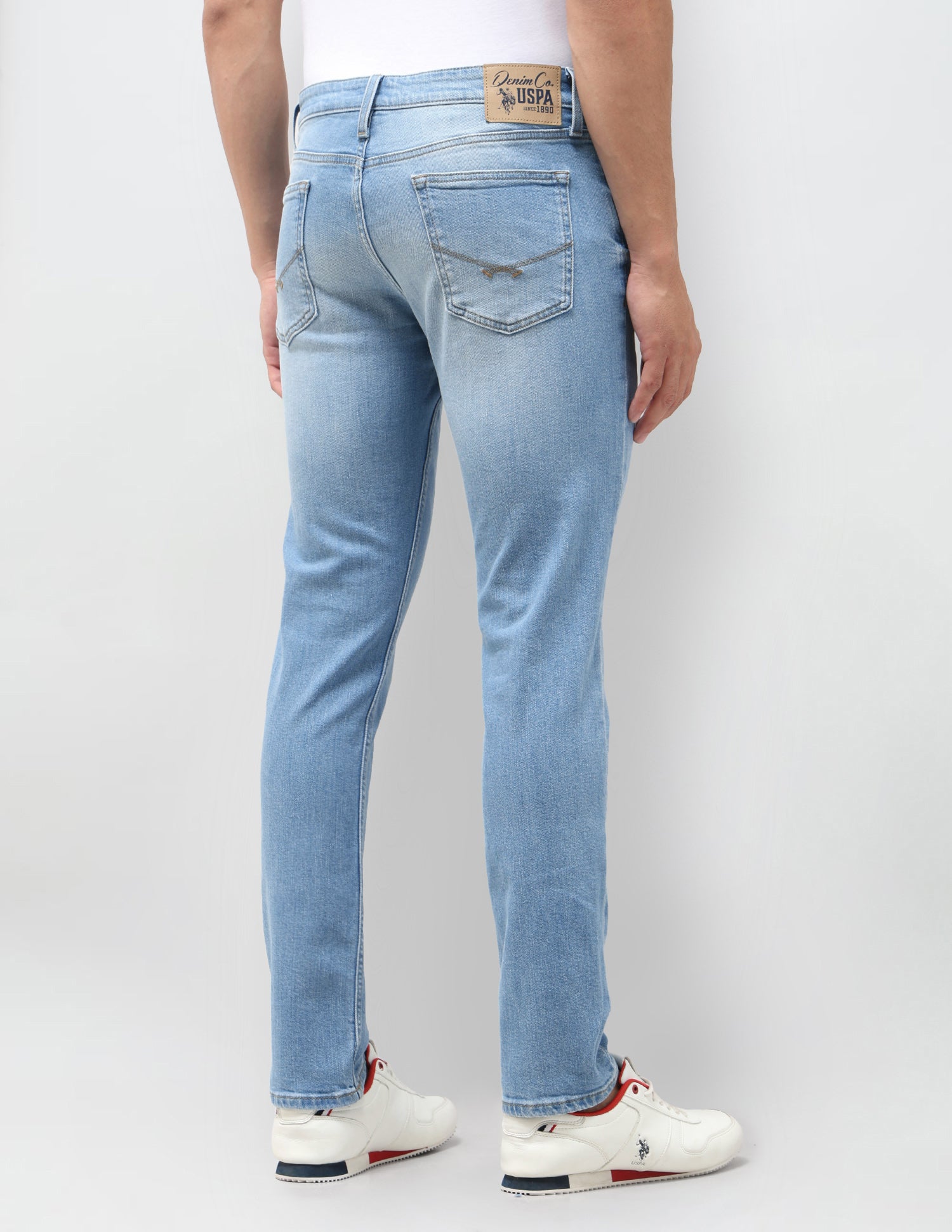 Brandon Slim Tapered Fit Blue Jeans Mid Blue - U.S. Polo Assn. India | Large