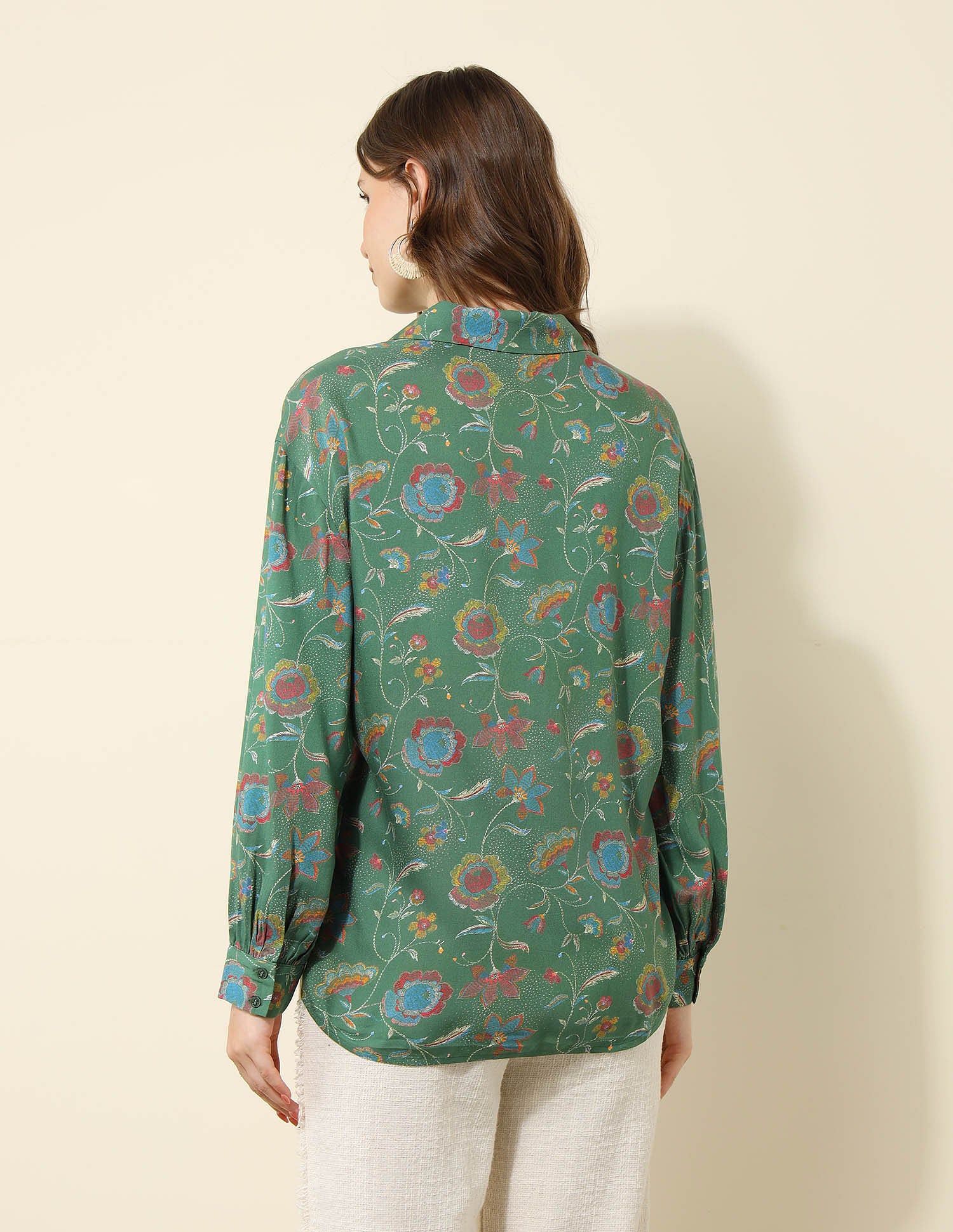 Floral Printed Regular Fit Shirt Green - U.S. POLO ASSN. | Large