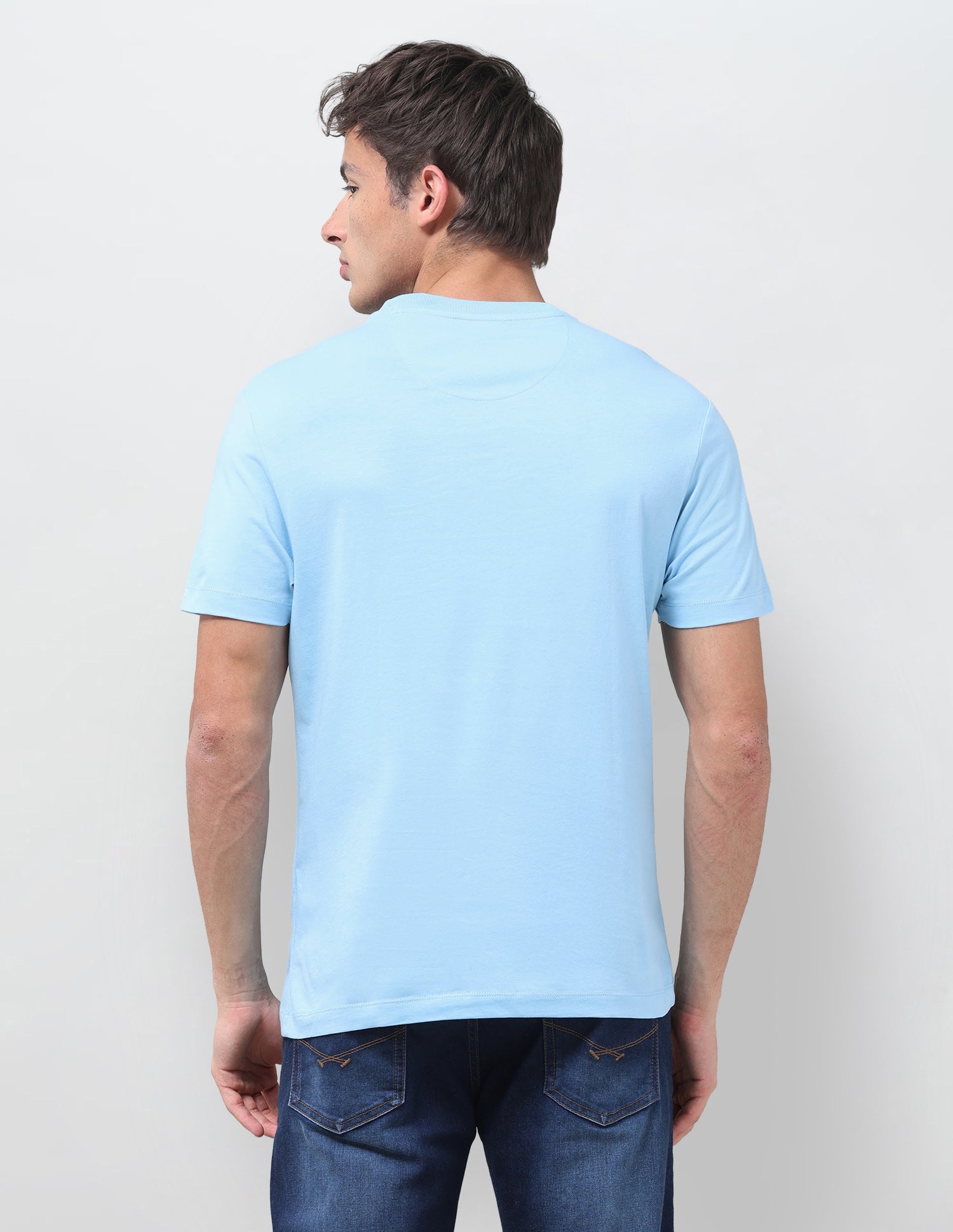 Graphic Brand Printed Regular Fit T-Shirt Light Blue - U.S. Polo Assn. India | Large