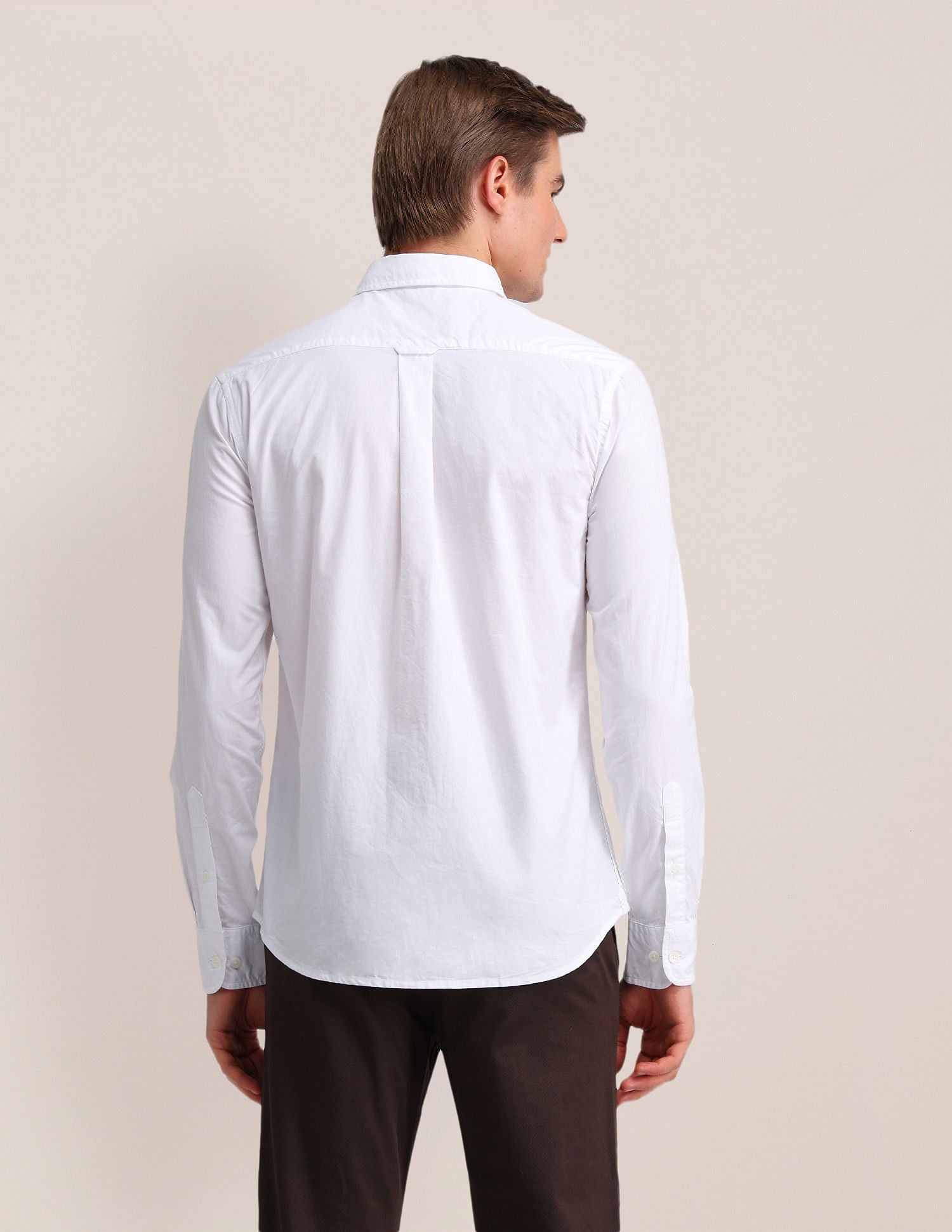 Dobby Weave Slim Fit Shirt White - U.S. Polo Assn. India | Large