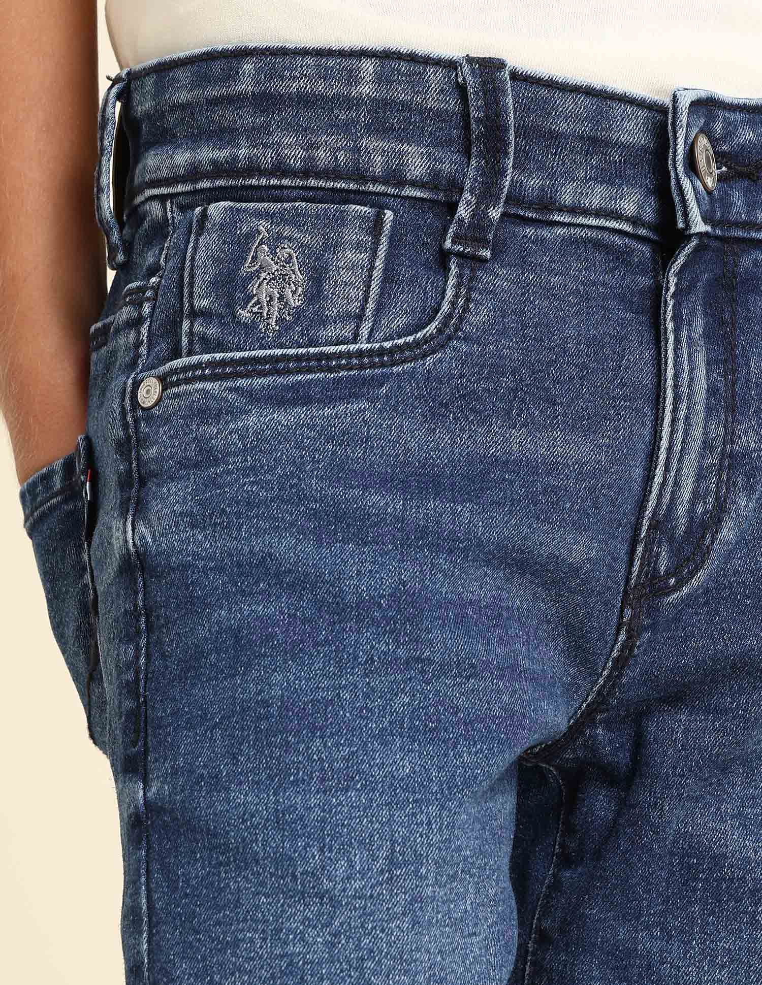 Boys Relaxed Fit Blue Jeans Dark Blue - U.S. POLO ASSN. | Large