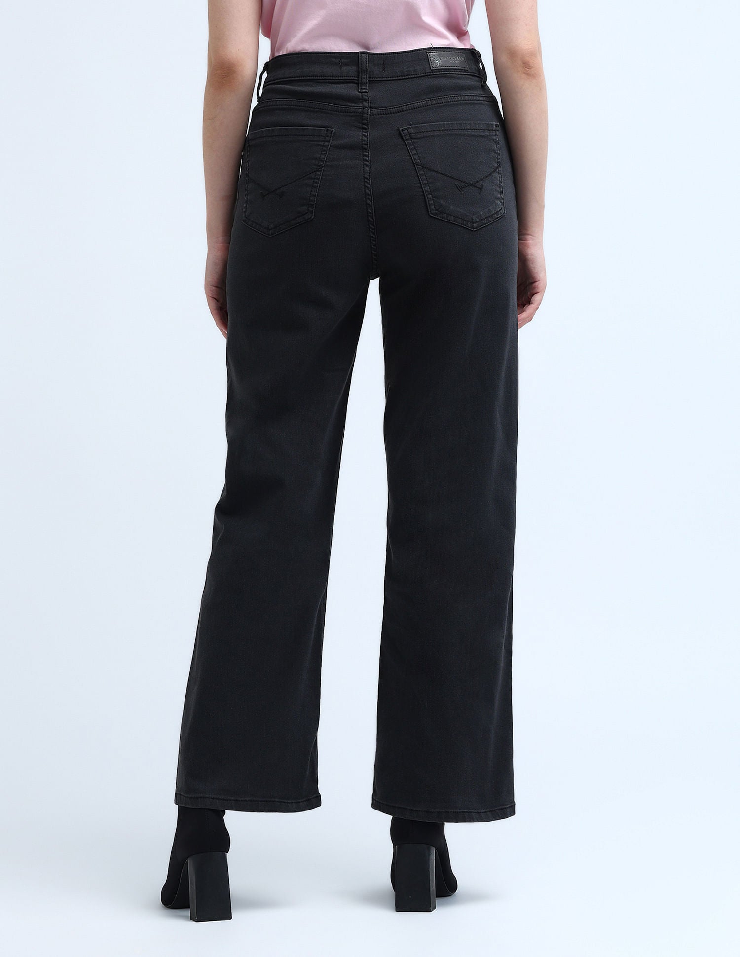 High Rise Wideleg Jeans Dark Grey - U.S. POLO ASSN. | Large