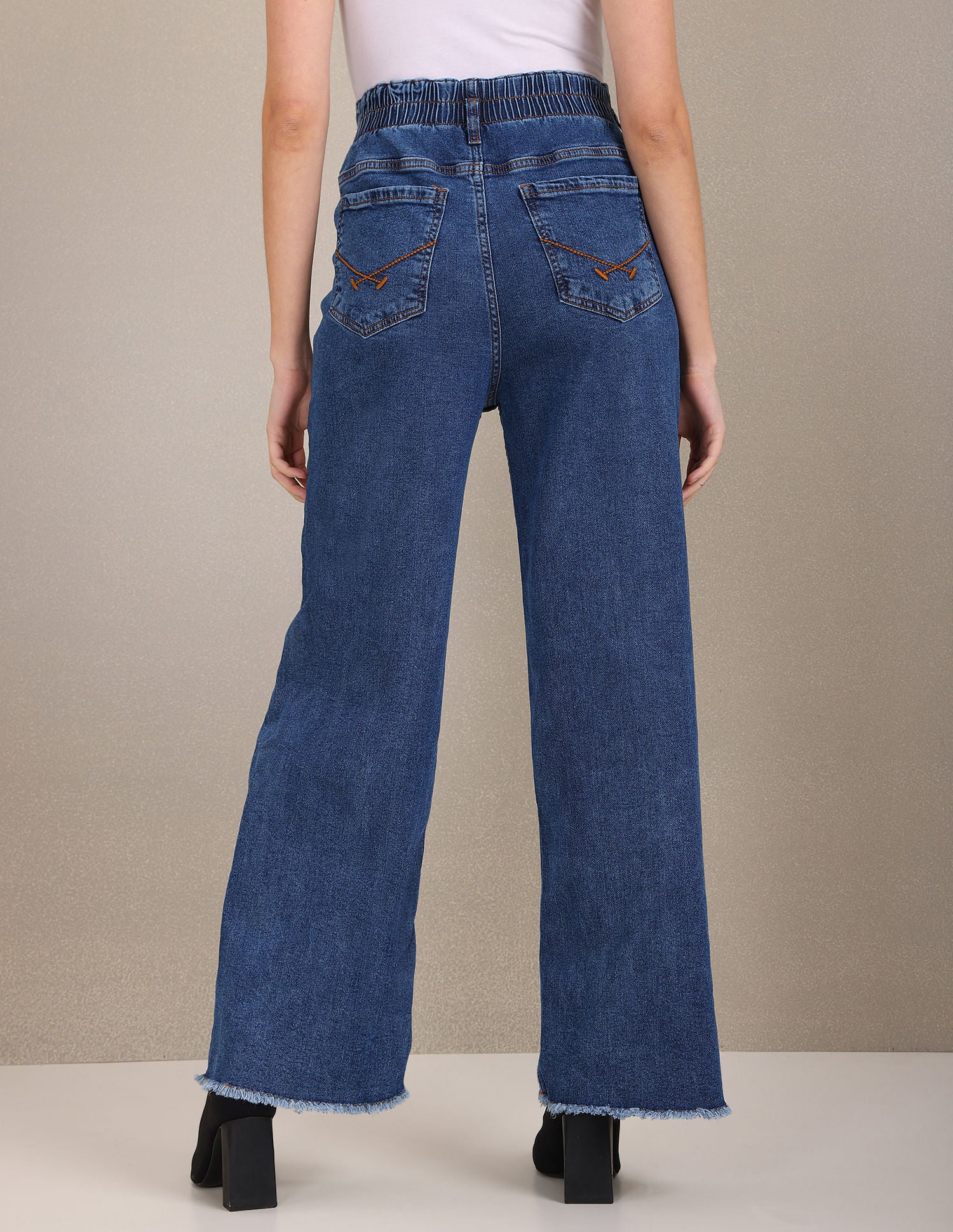 High Rise Wide Leg Jeans Dark Blue - U.S. Polo Assn. India | Large