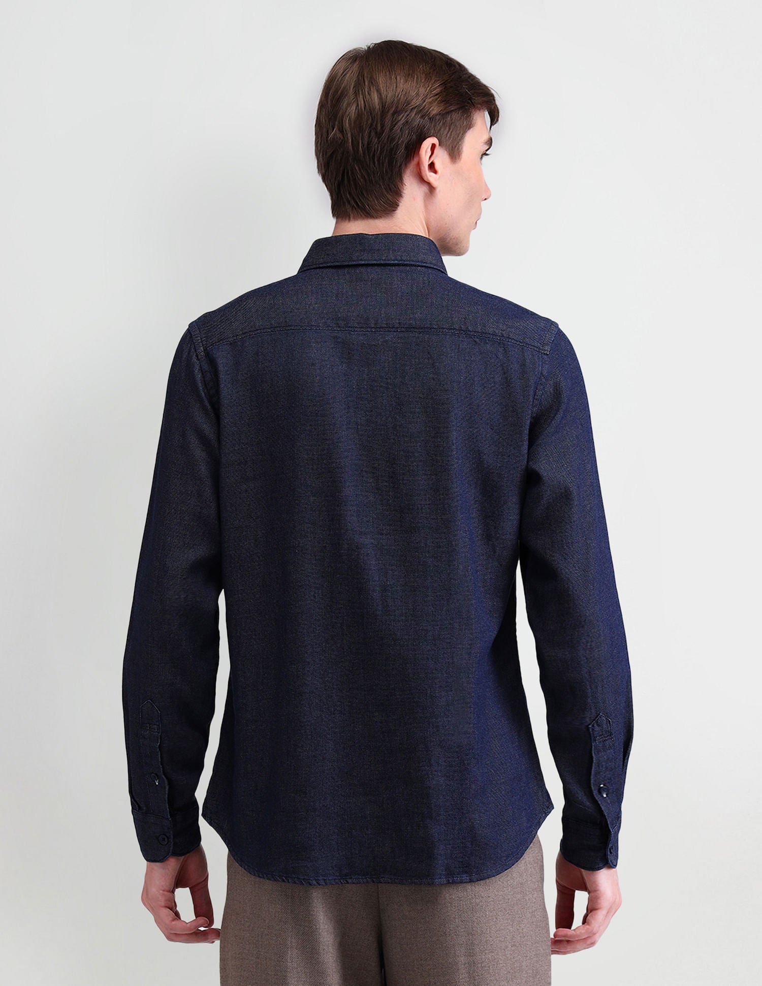 Slim Fit Solid Dobby Shirt Navy - U.S. Polo Assn. India | Large
