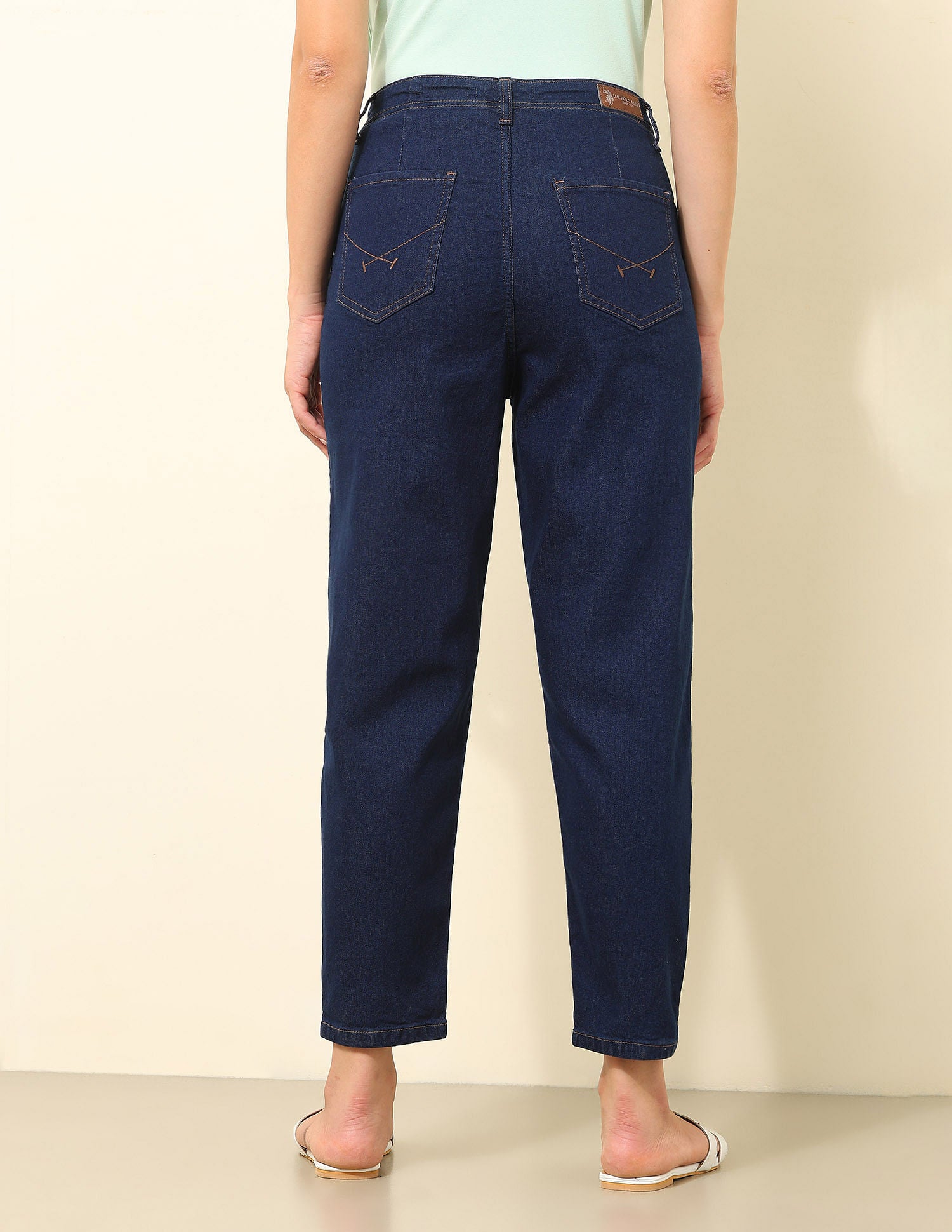 High Rise Carrot Fit Jeans Dark Blue - U.S. Polo Assn. India | Large