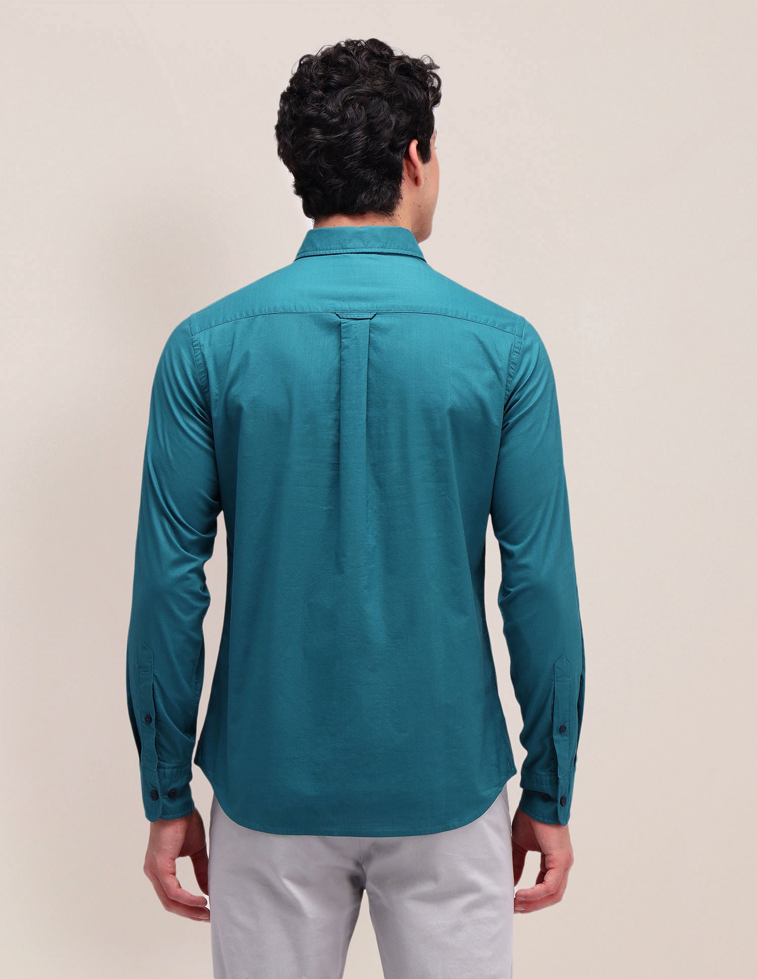 Solid Regular Fit Shirt Teal - U.S. Polo Assn. India | Large