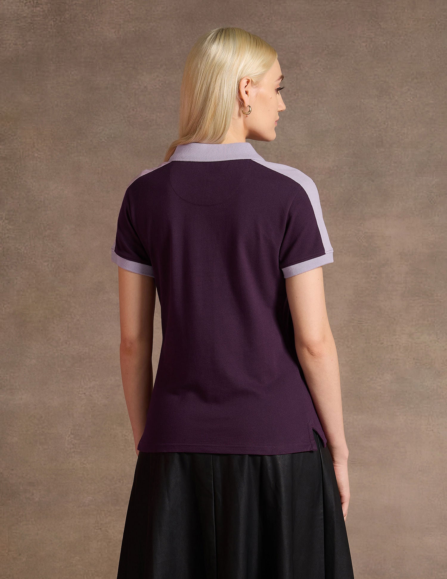 Cotton Colour Blocked Polo Shirt Purple - U.S. POLO ASSN. | Large