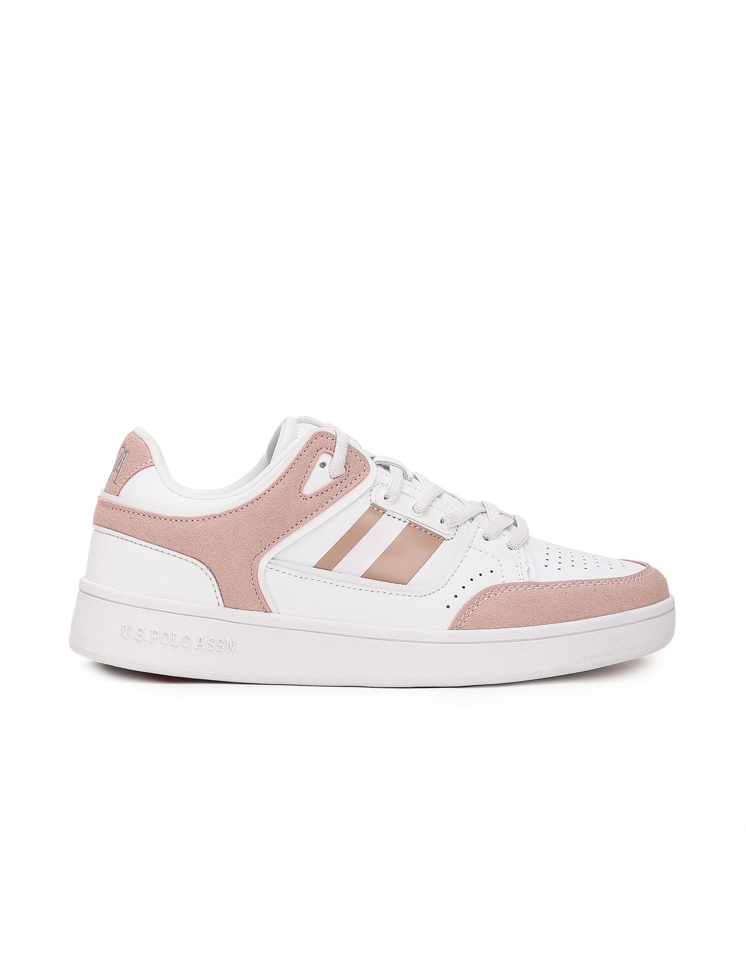 Colour Block Adalyn Sneakers White and Light Pink - U.S. Polo Assn. India | Large
