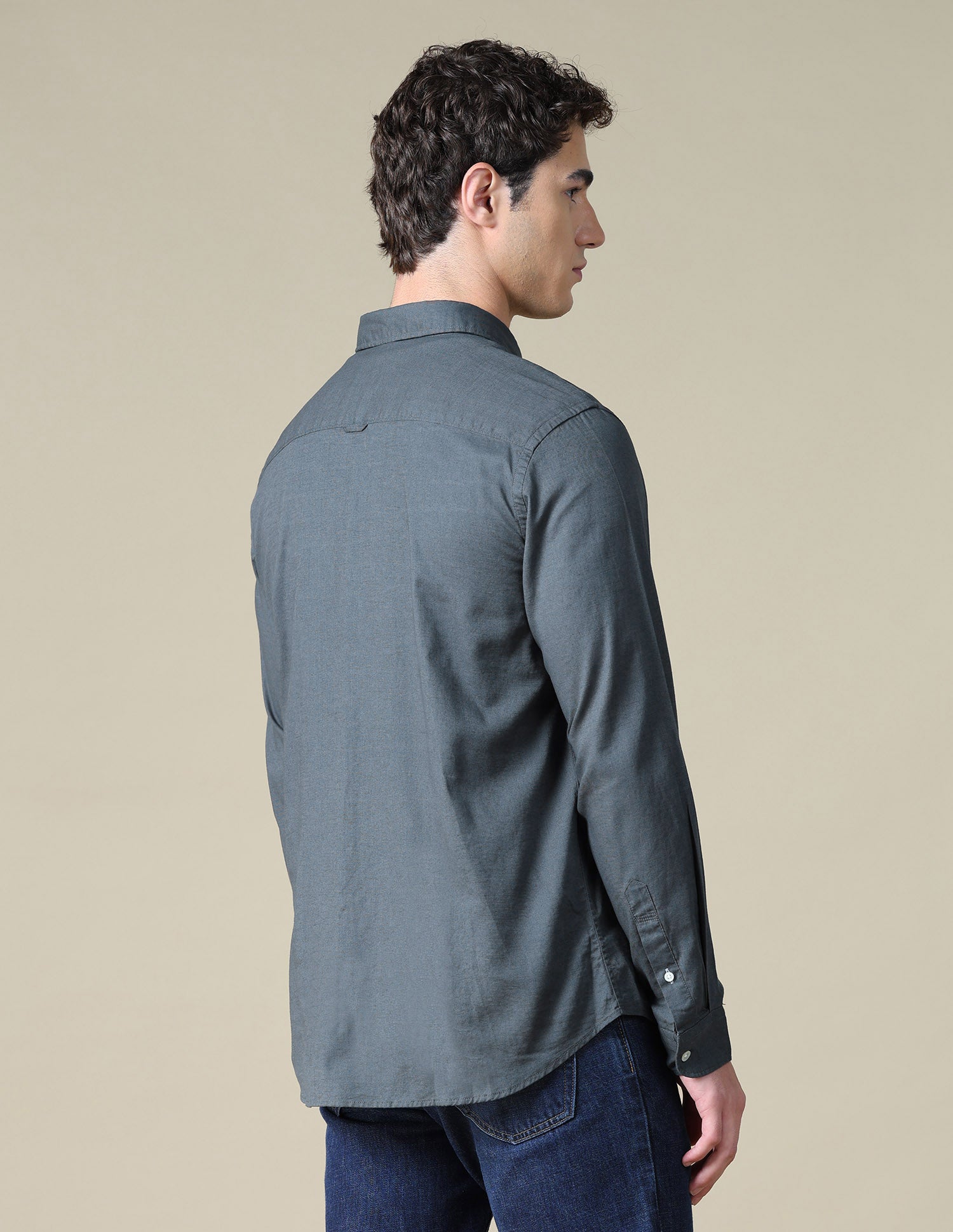 Solid Regular Fit Shirt Dark Grey - U.S. Polo Assn. India | Large