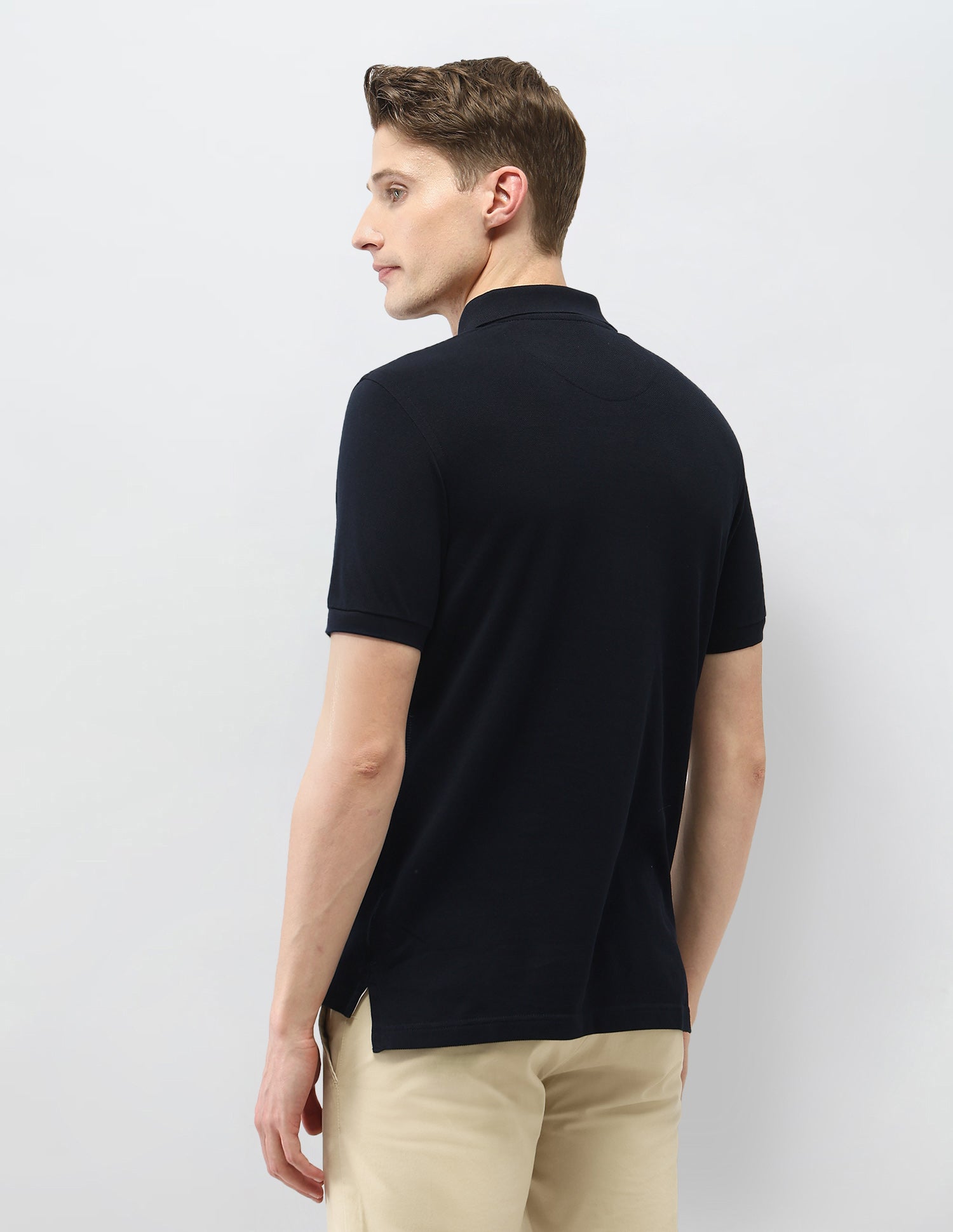 Solid Slim Fit Polo Shirt Navy - U.S. Polo Assn. India | Large