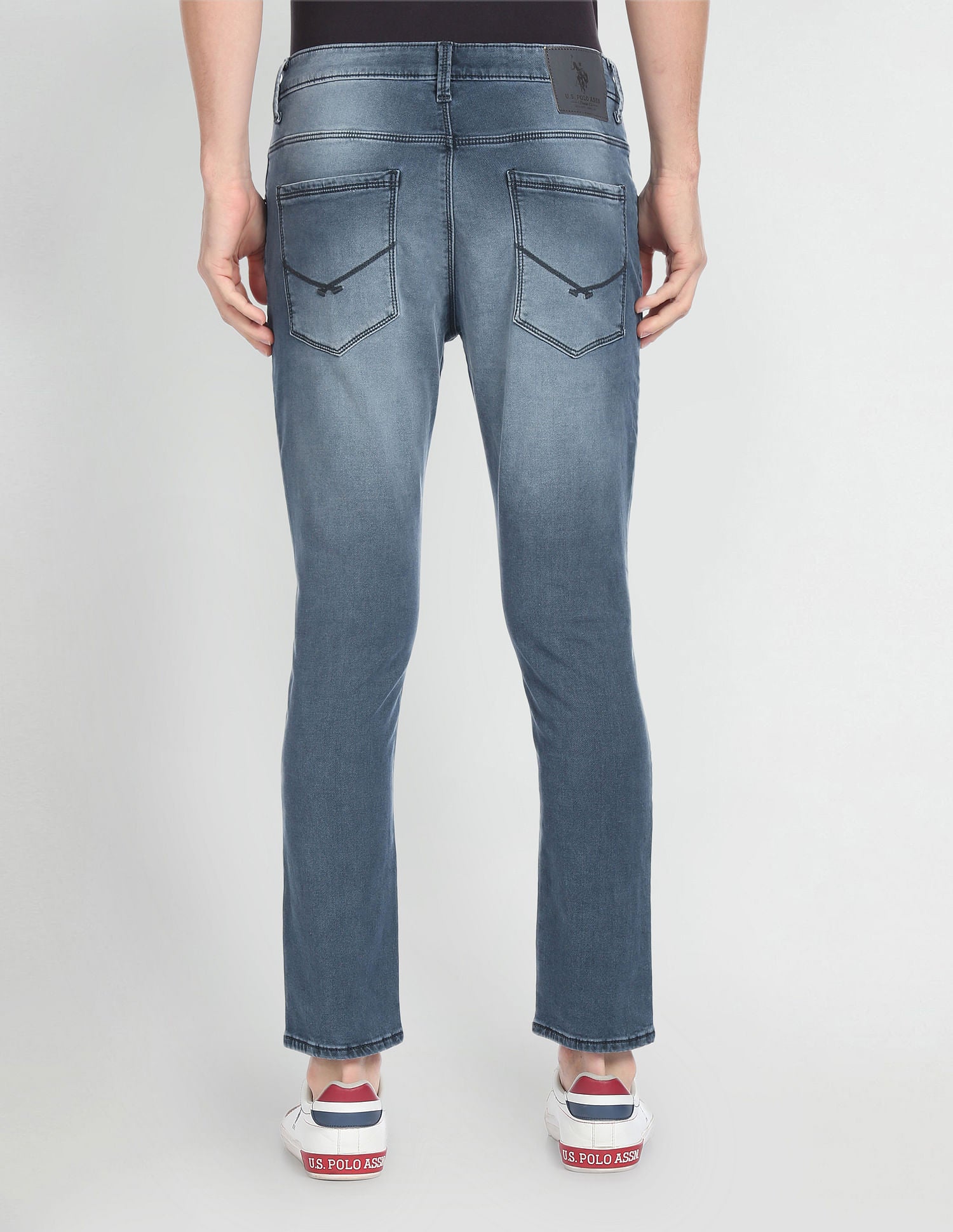 Henry Cropped Stone Wash Jeans Blue - U.S. Polo Assn. India | Large