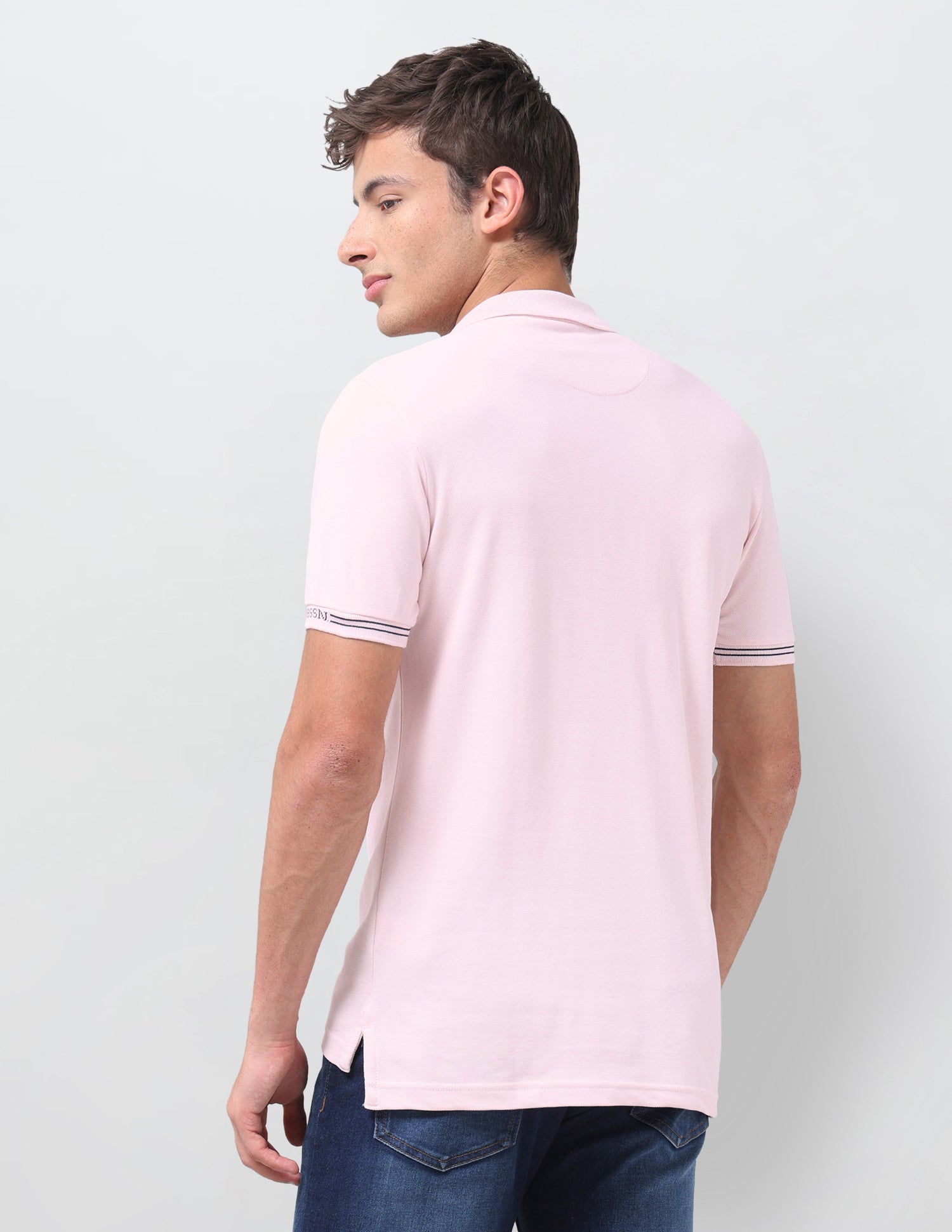 Solid Regular Fit Polo Shirt Light Pink - U.S. Polo Assn. India | Large
