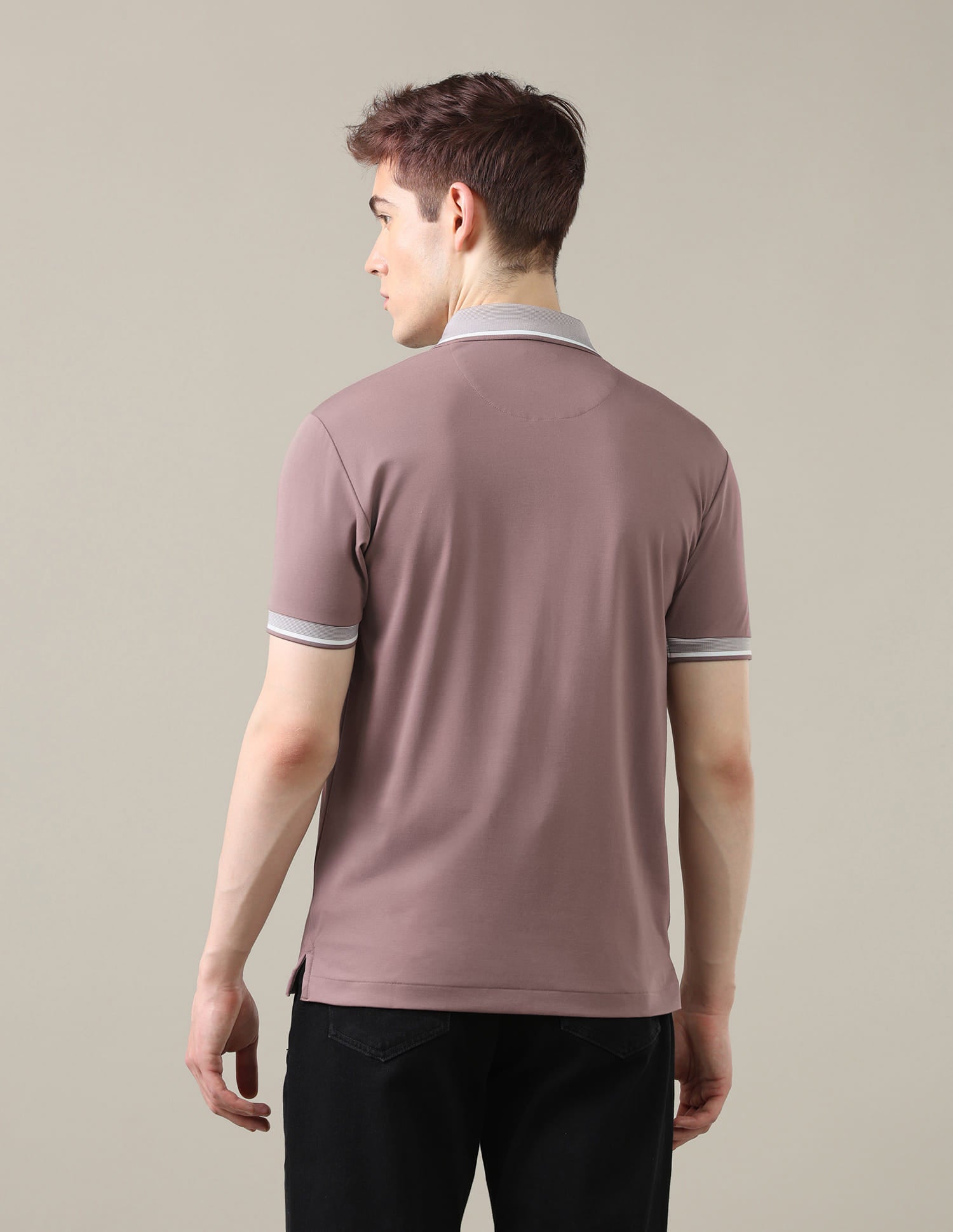 Solid Slim Fit Polo Shirt Purple - U.S. Polo Assn. India | Large
