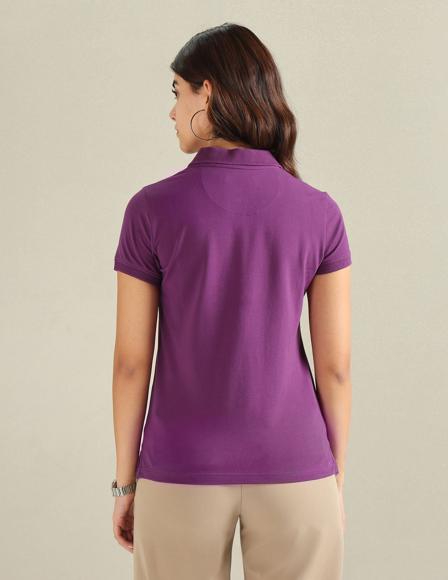 Cotton Stretch Logo Polo Shirt Purple - U.S. POLO ASSN. | Large