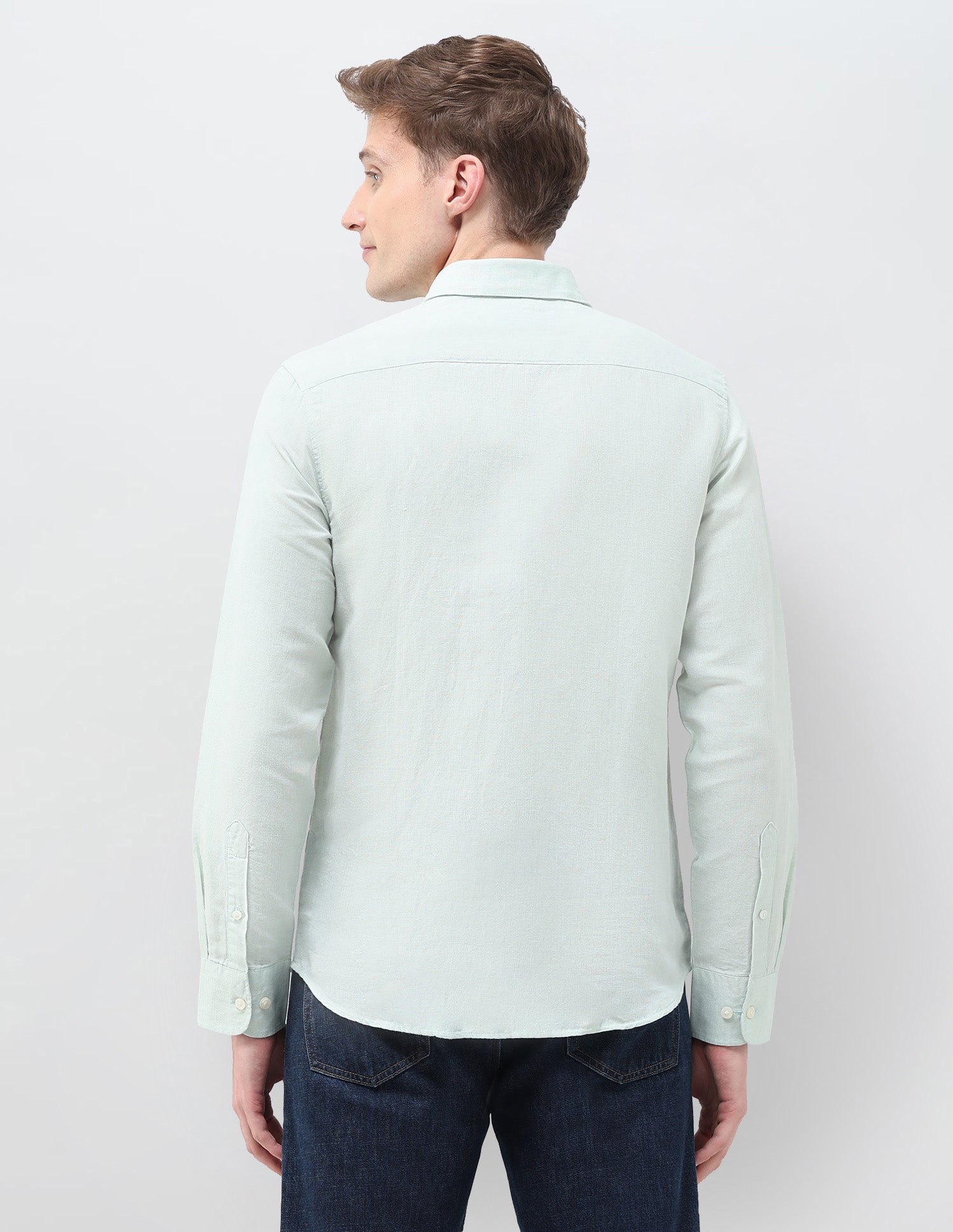 Solid Tailored Fit Shirt Light Green - U.S. Polo Assn. India | Large