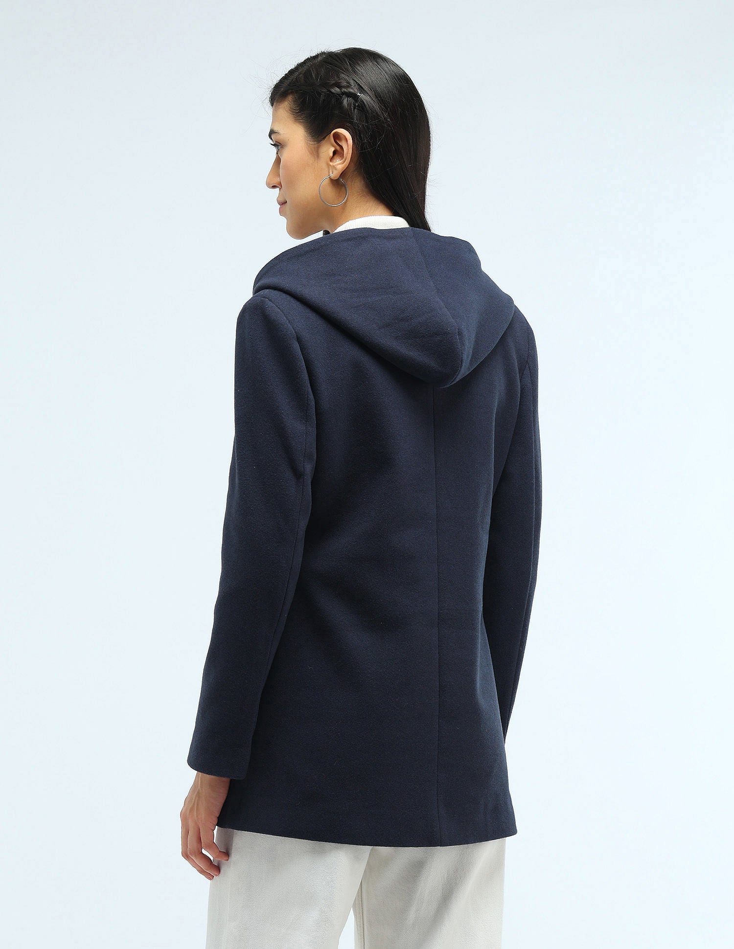 Longline Solid Hooded Jacket Navy - U.S. POLO ASSN. | Large