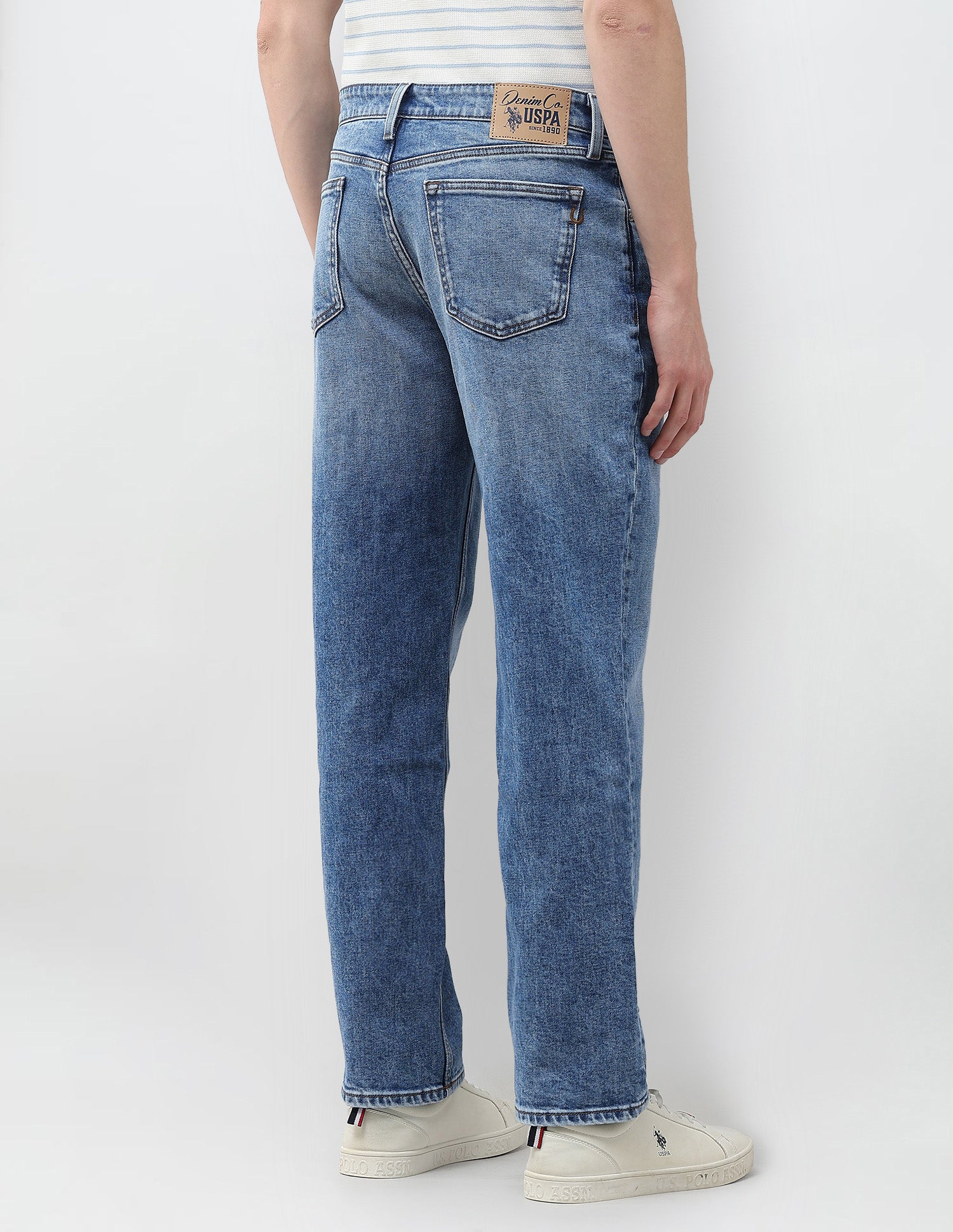 Shawn Relaxed Fit Blue Jeans Mid Blue - U.S. Polo Assn. India | Large