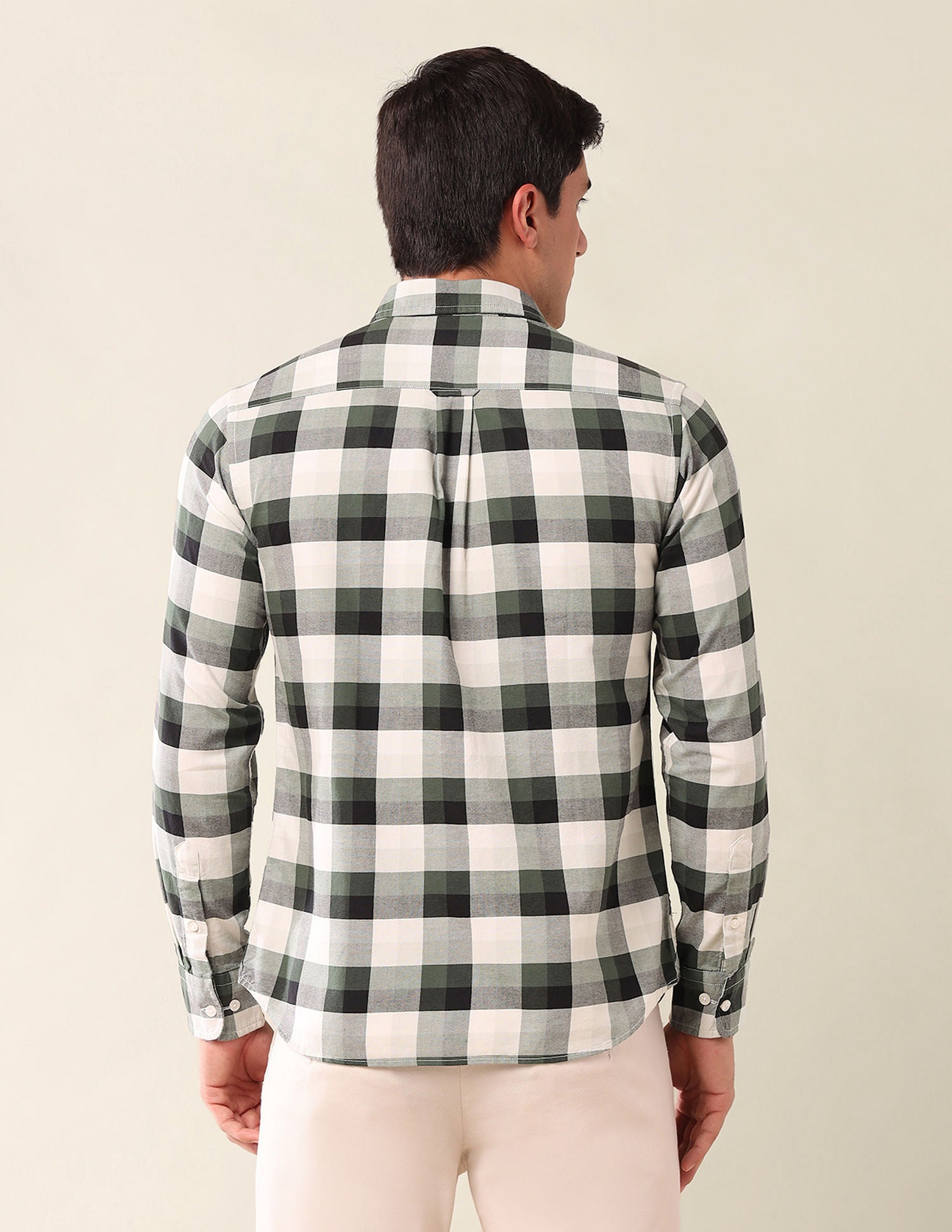 Tailored Fit Checked Shirt Green - U.S. Polo Assn. India | Large