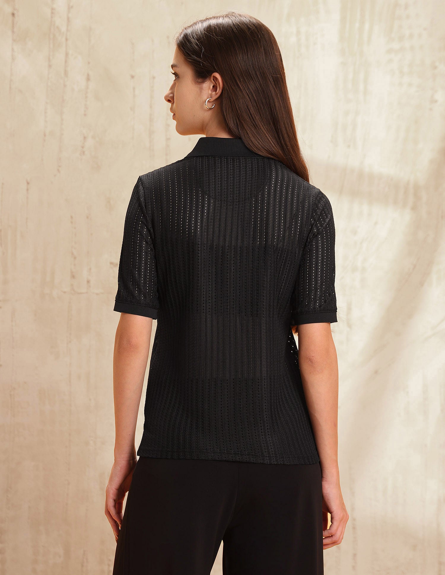 Regular Fit Textured Polo Shirt Black - U.S. POLO ASSN. | Large