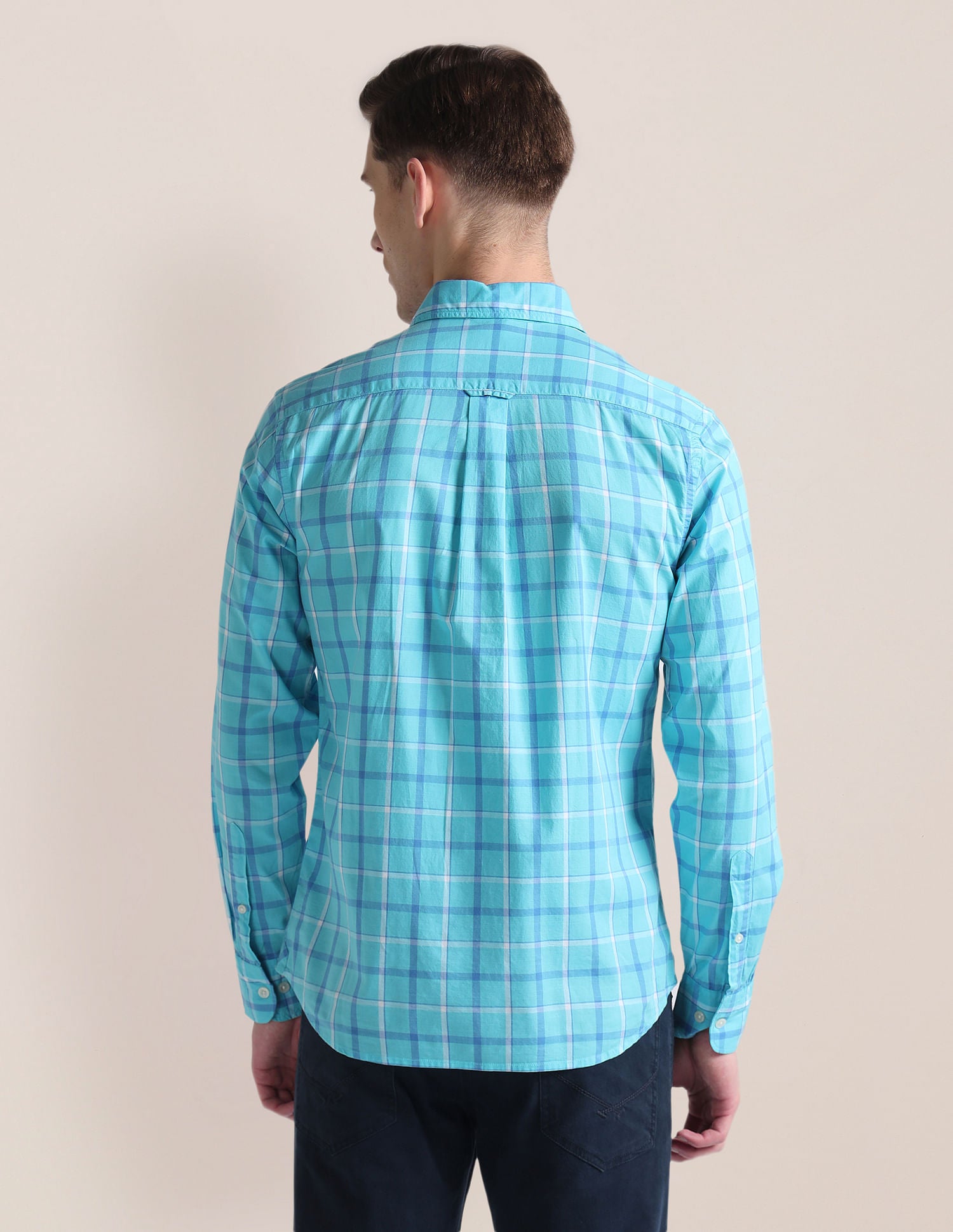 Dobby Tailored Fit Shirt Aqua - U.S. Polo Assn. India | Large
