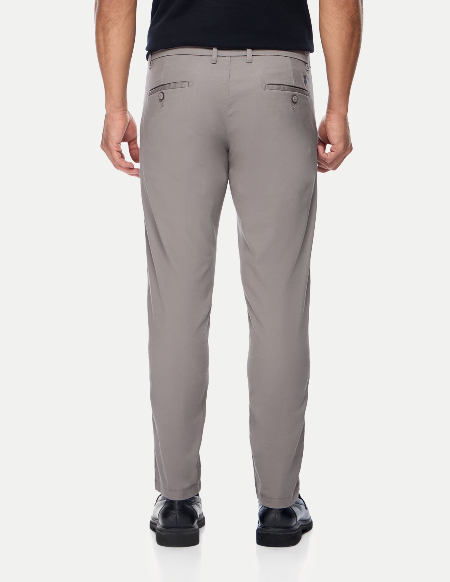 Denver Slim Fit Twill Trousers Taupe Grey - U.S. Polo Assn. India | Large