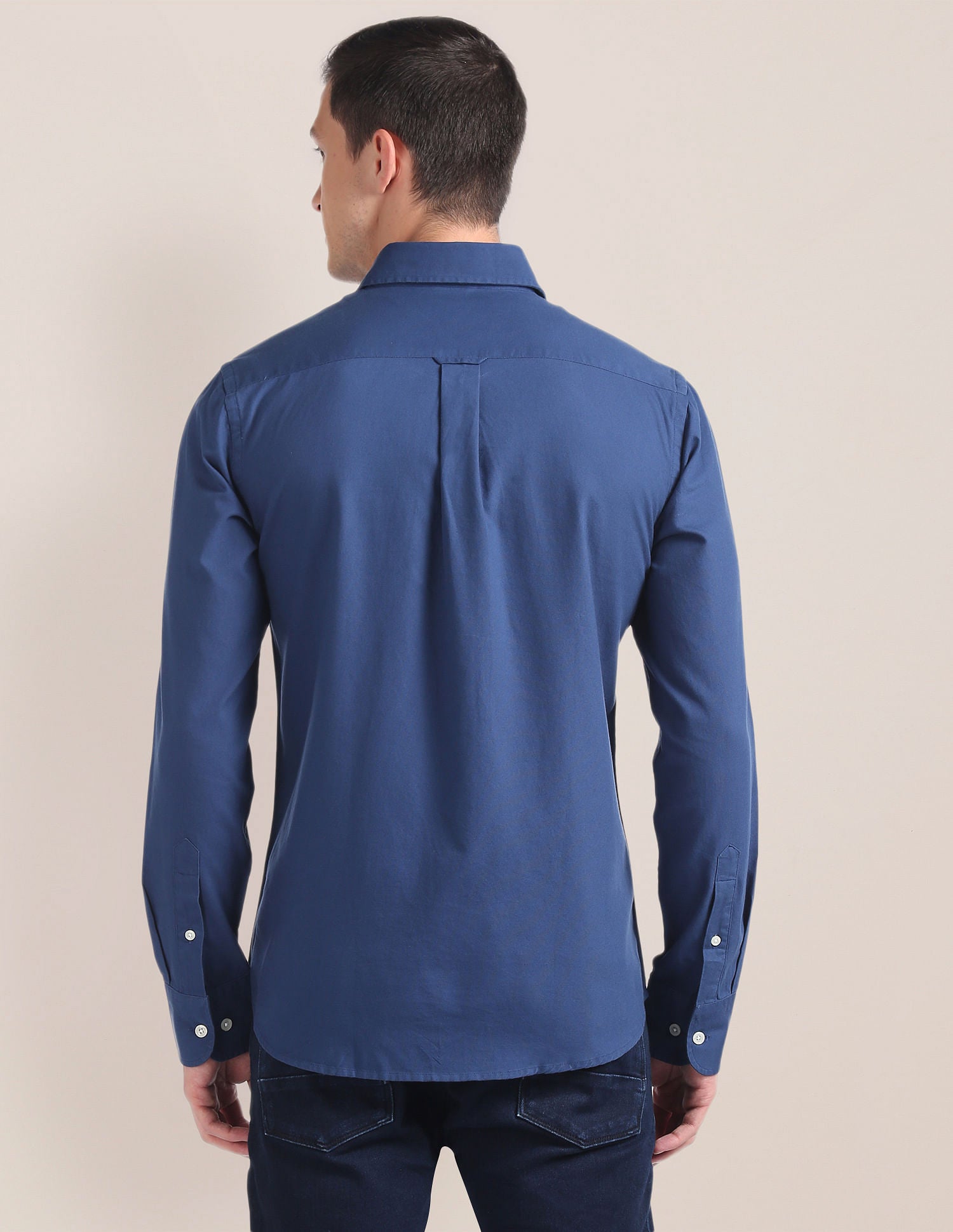 Solid Tailored Regular Fit Shirt Navy - U.S. Polo Assn. India | Large