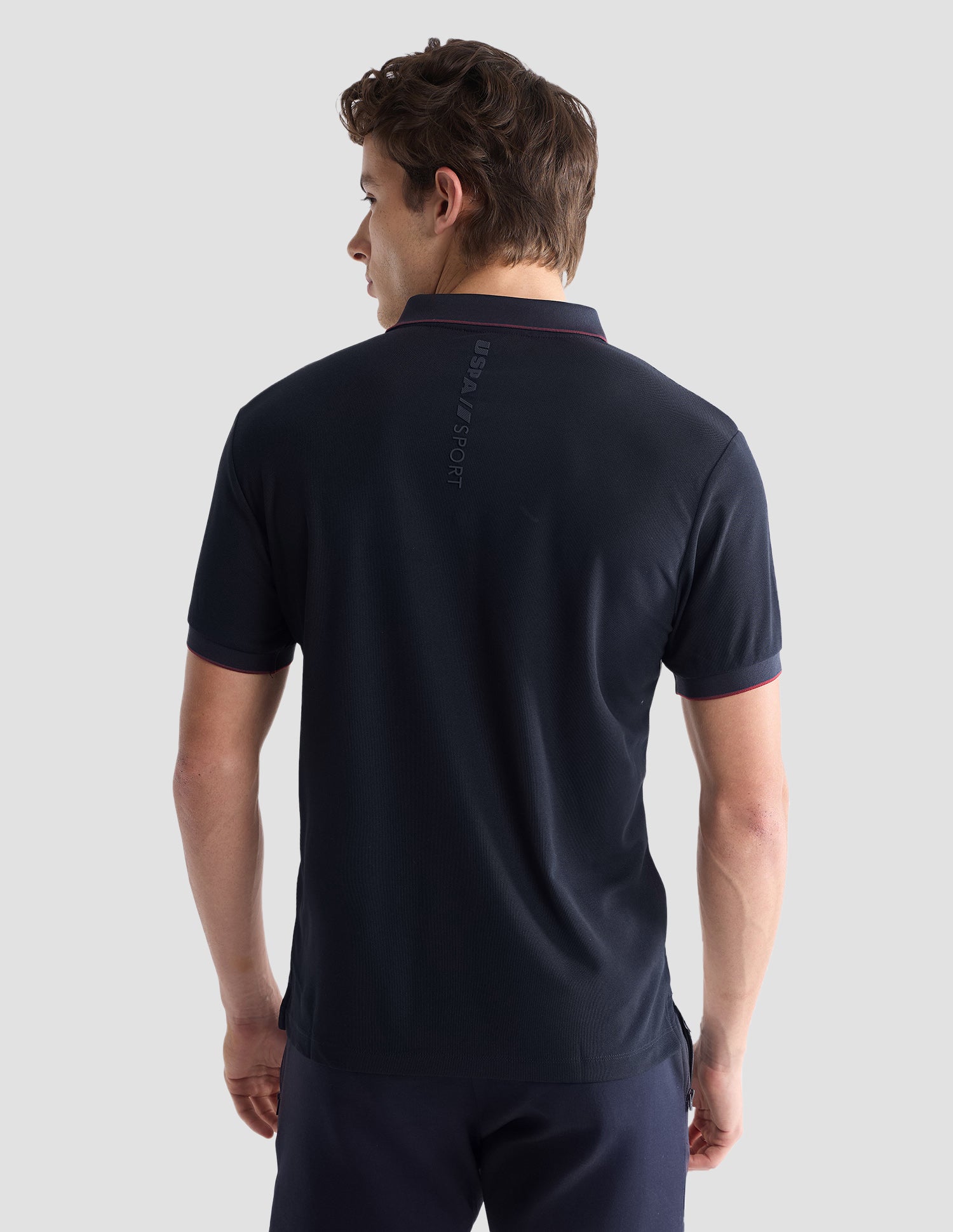 Colourblocked Slim Fit Active Polo Shirt Off White - U.S. Polo Assn. India | Large