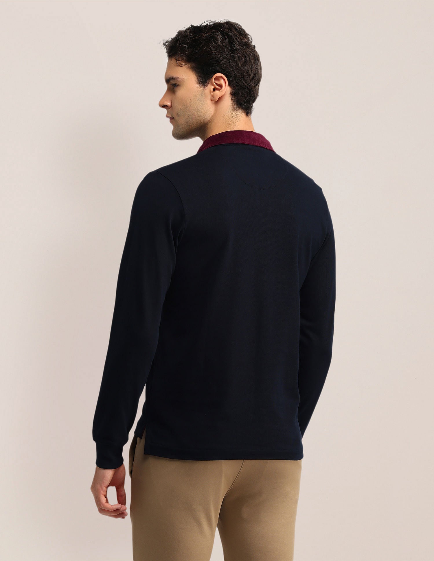Slim Fit Solid Polo Shirt Navy - U.S. Polo Assn. India | Large