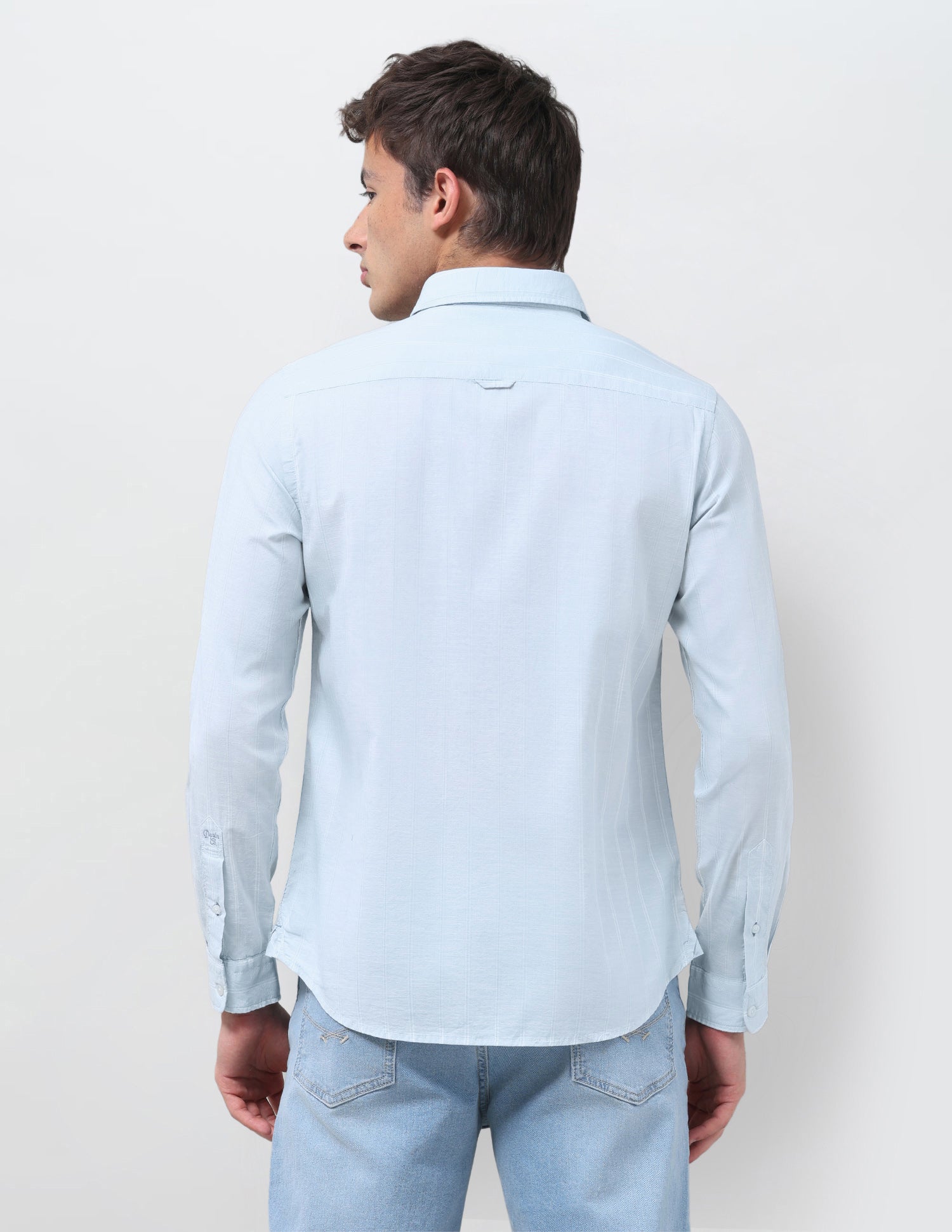 Vertical Striped Regular Fit Shirt Light Blue - U.S. Polo Assn. India | Large