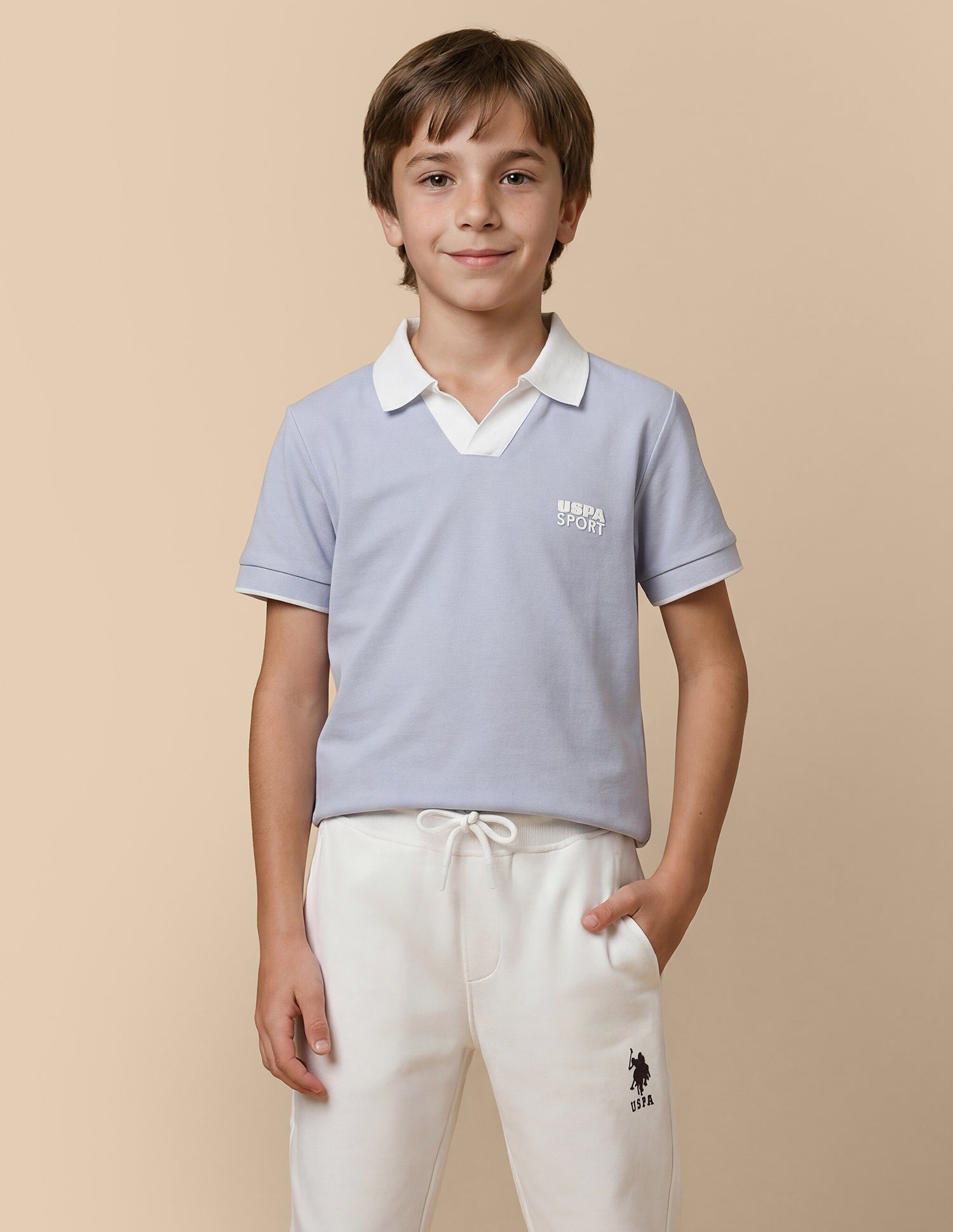 Solid Regular Fit Polo Shirt Light Blue - U.S. Polo Assn. India | Large