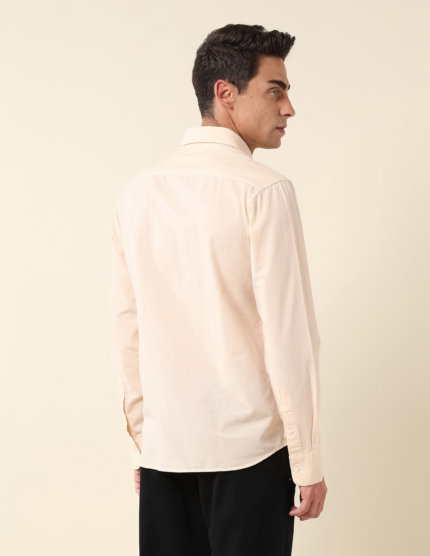 Pure Cotton Twill Shirt Cream - U.S. Polo Assn. India | Large