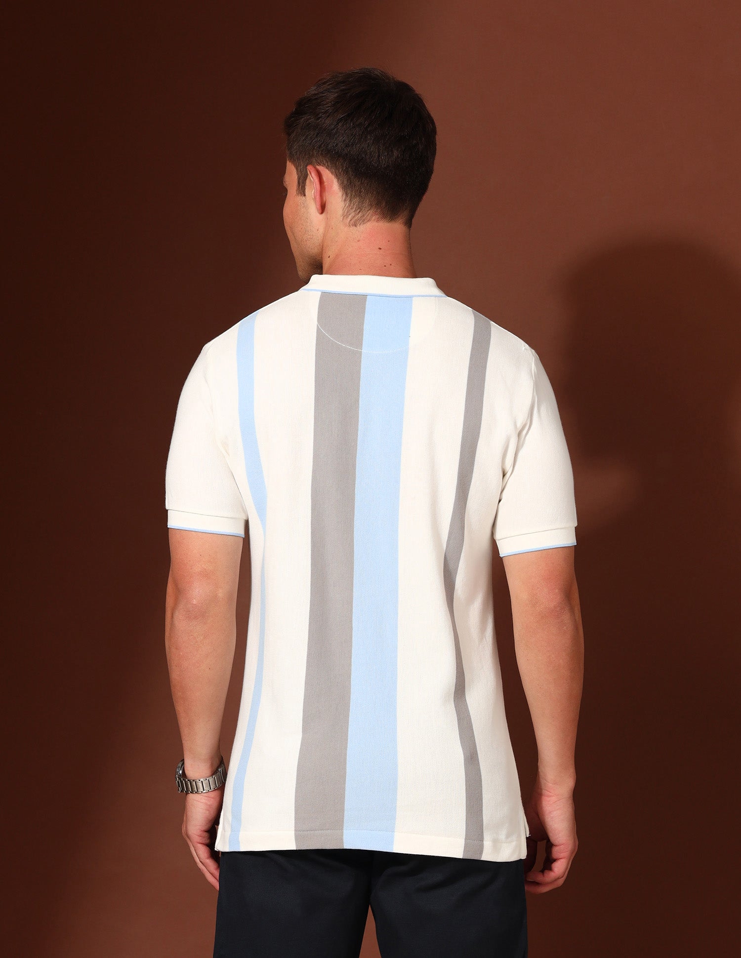 Vertical Striped Working Holiday Polo Shirt White - U.S. Polo Assn. India | Large