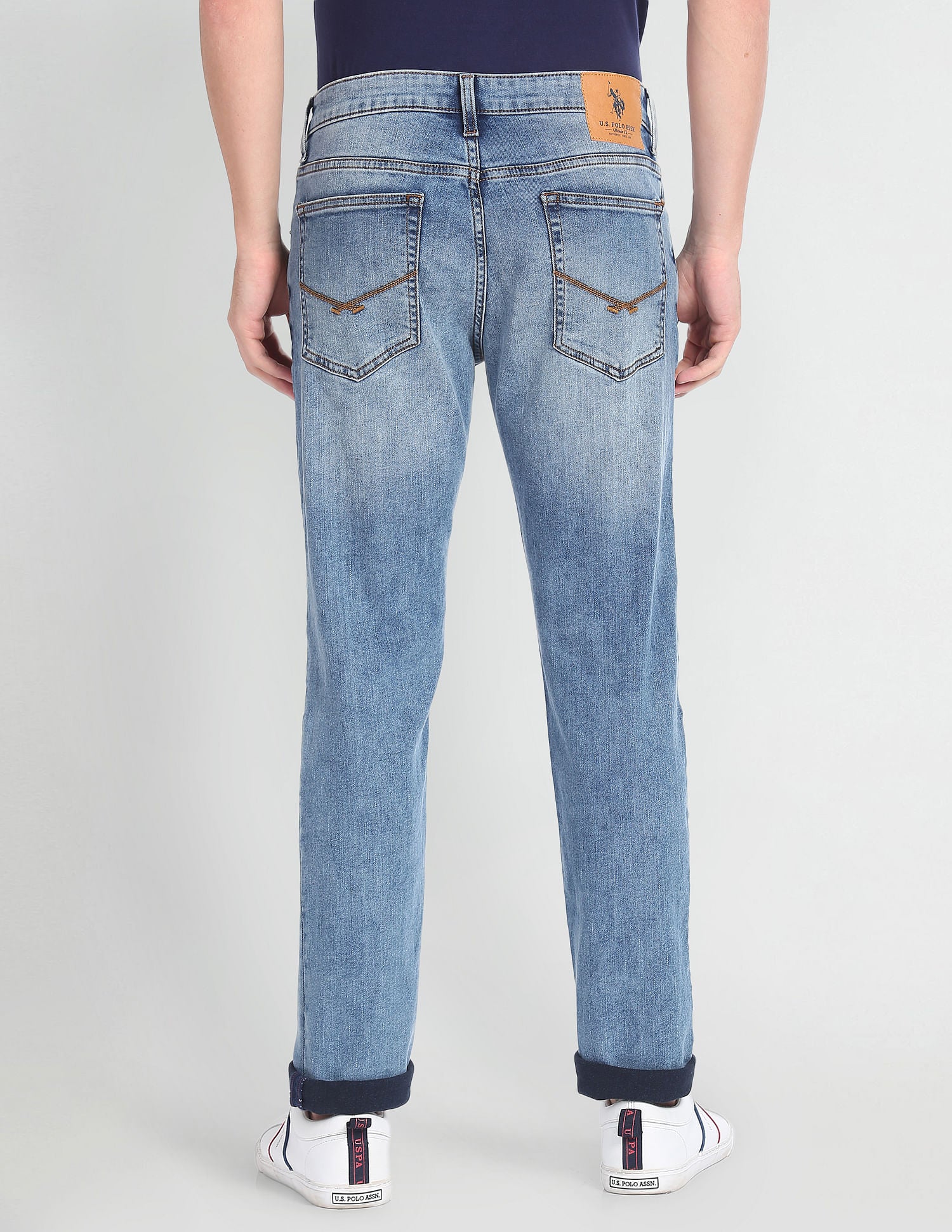 Brandon Slim Tapered Stone Wash Jeans Blue - U.S. POLO ASSN. | Large