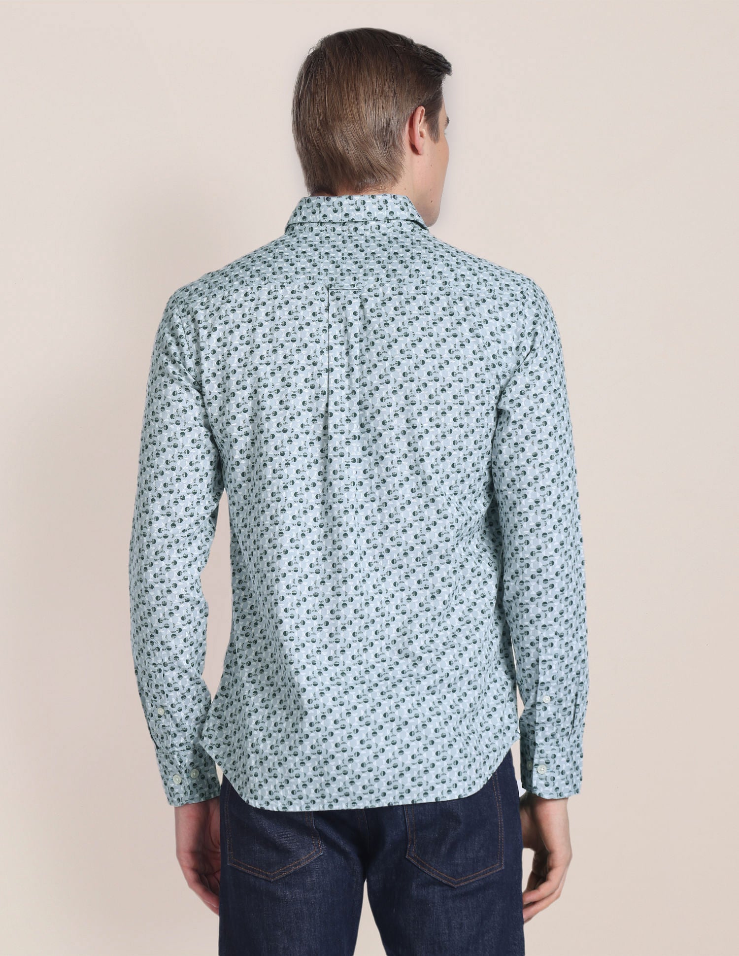 Pure Cotton Geometric Print Shirt Grey - U.S. POLO ASSN. | Large