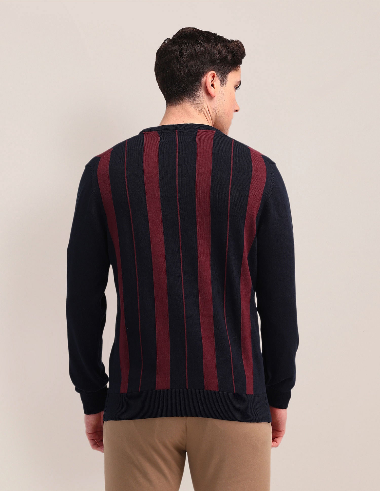 Regular Fit Striped Sweater Navy - U.S. Polo Assn. India | Large