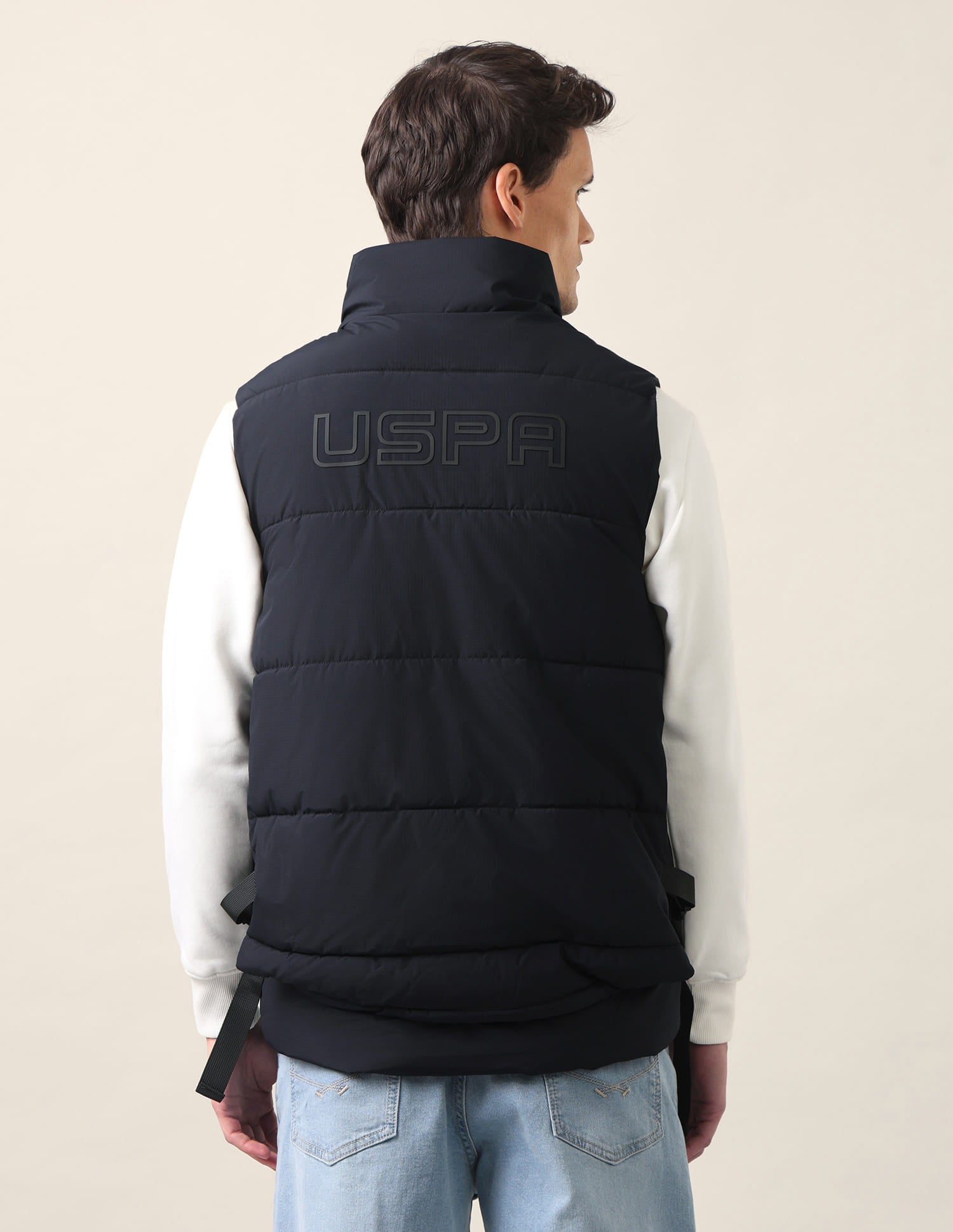 Regular Fit Solid Padded Jacket Navy - U.S. Polo Assn. India | Large