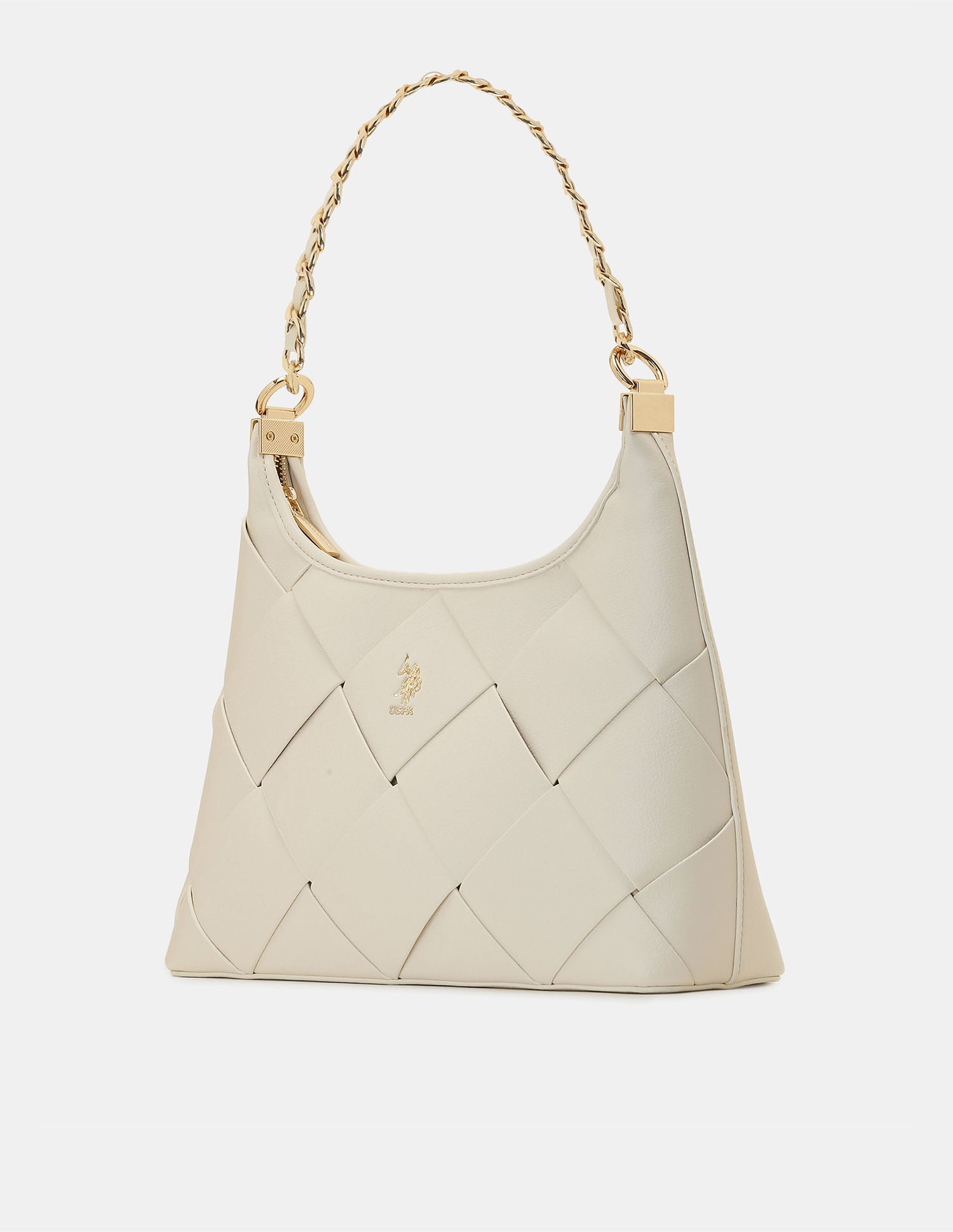 Women Babie Shoulder Bag with Woven Texture Off White - U.S. POLO ASSN. | Large