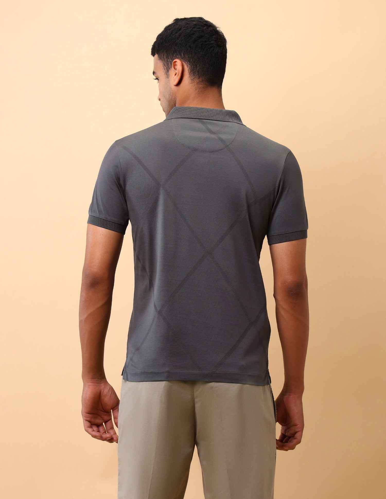 Textured Slim Fit Polo Shirt Grey - U.S. Polo Assn. India | Large