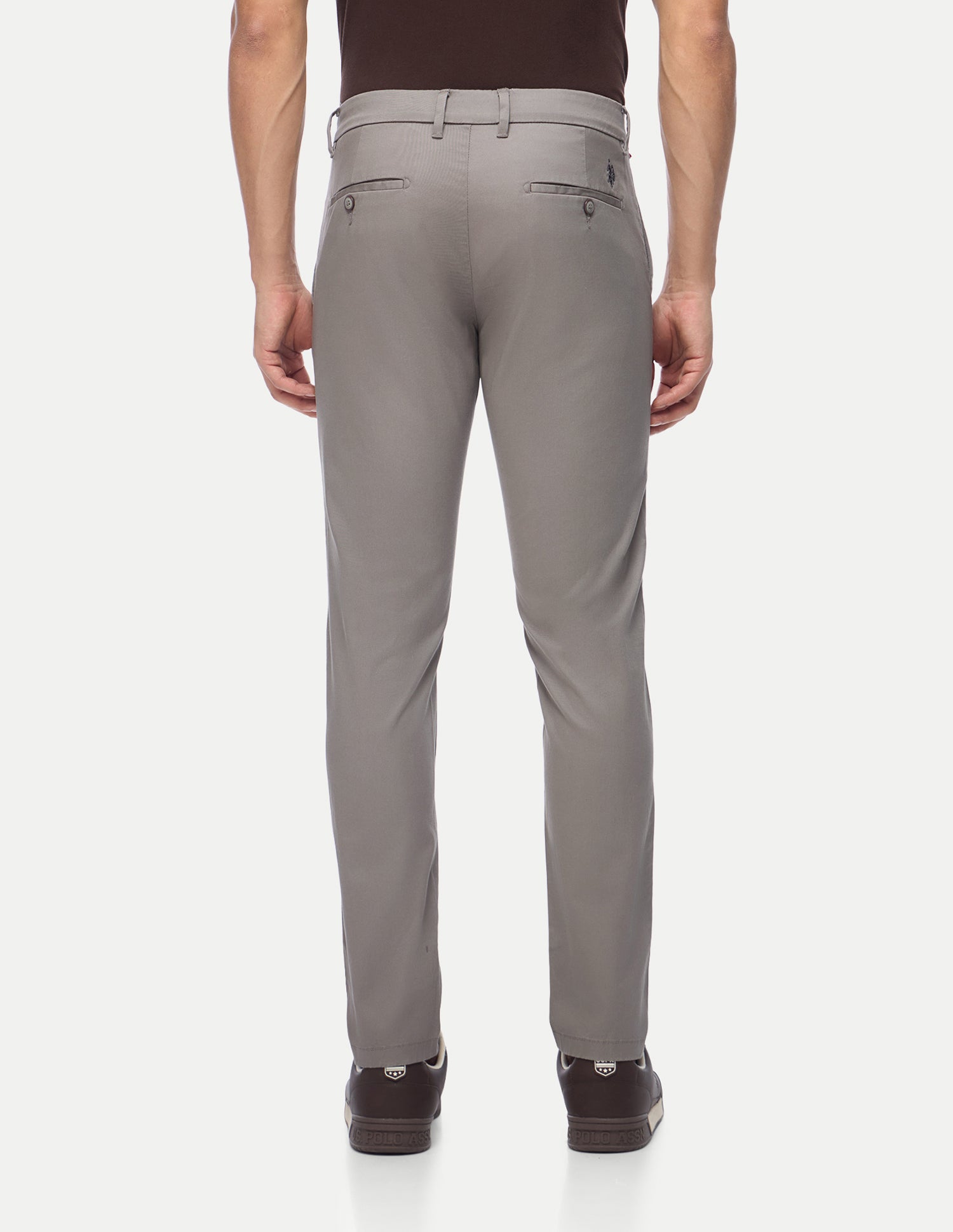 Austin Trim Regular Fit Twill Trousers Taupe Grey - U.S. Polo Assn. India | Large