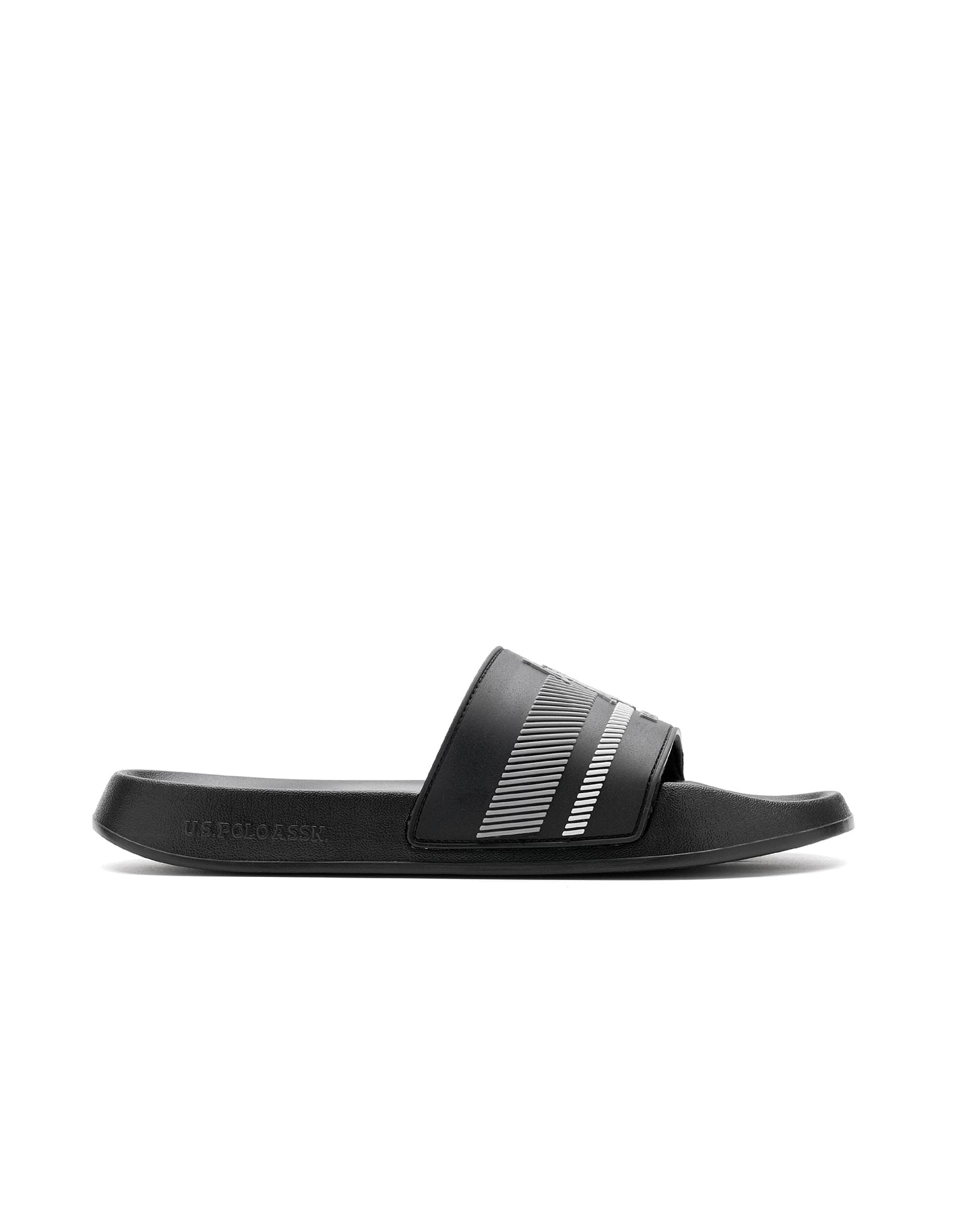 Rafa Brand Printed Sliders Black - U.S. Polo Assn. India | Large