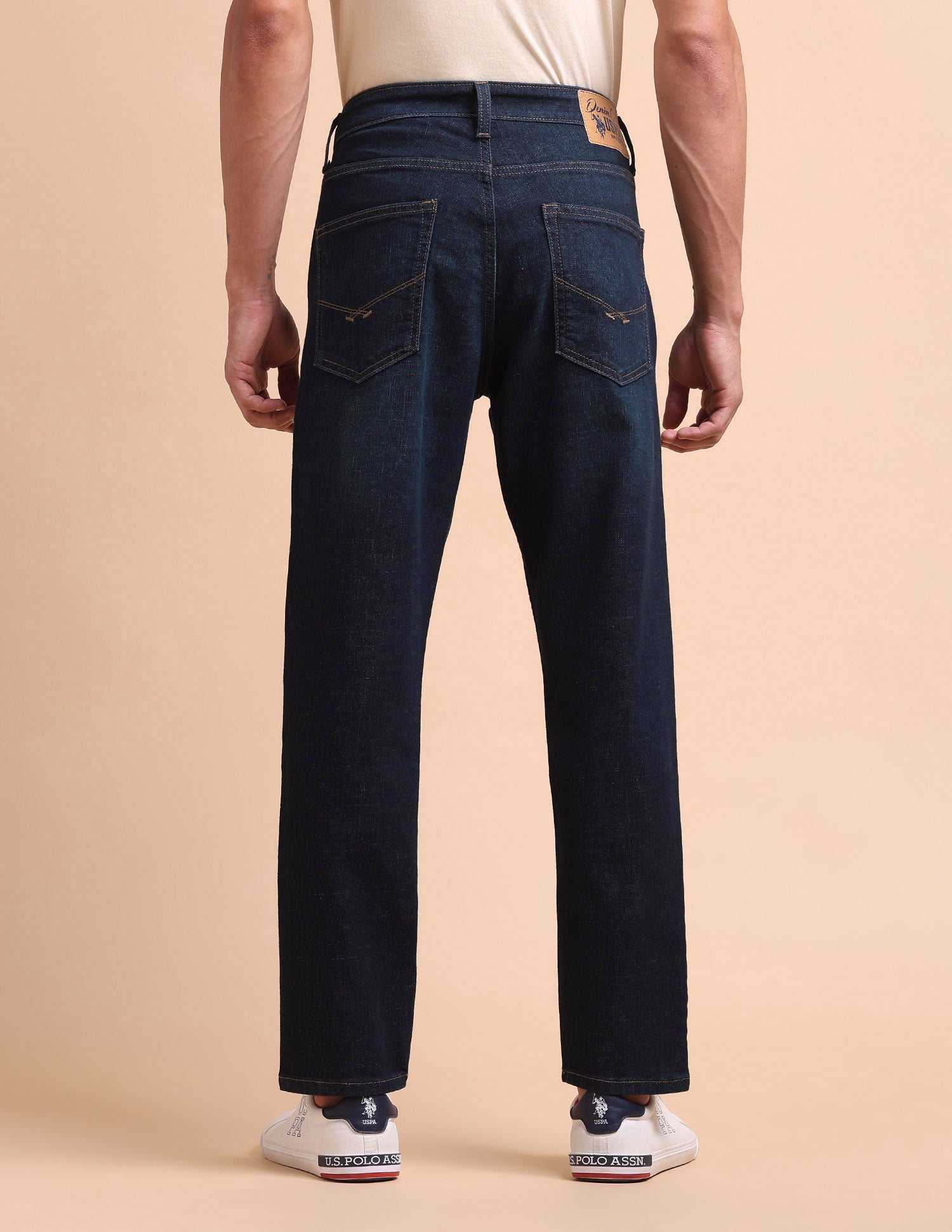 Cole Comfort Cropped Fit Blue Jeans Dark Blue - U.S. POLO ASSN. | Large